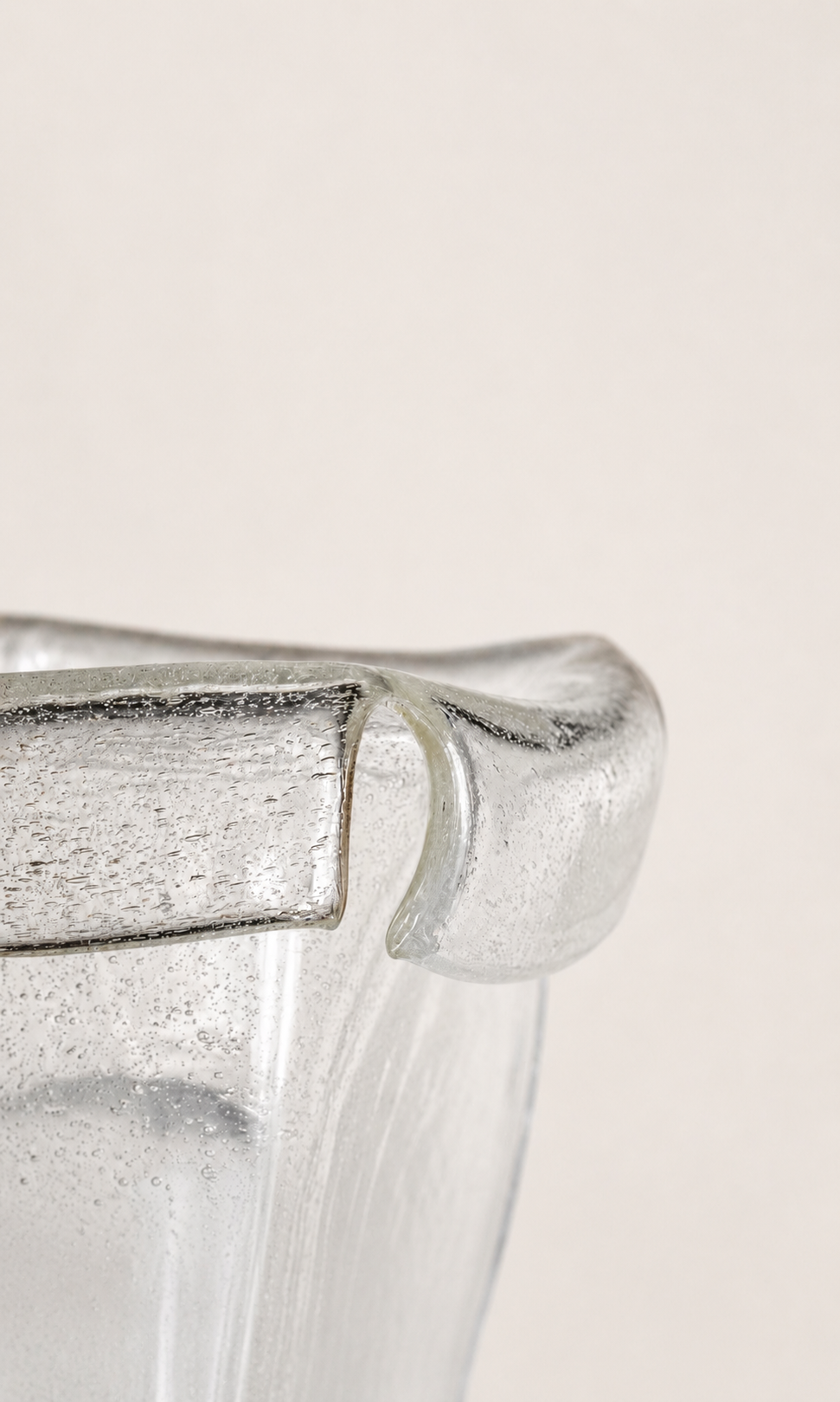 Vintage Folded Glass Vase Italy 1970s