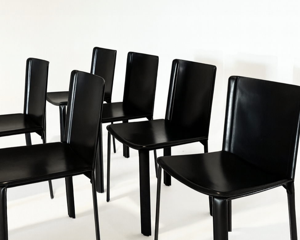CIDUE LEATHER DINING CHAIRS (SET OF 6)