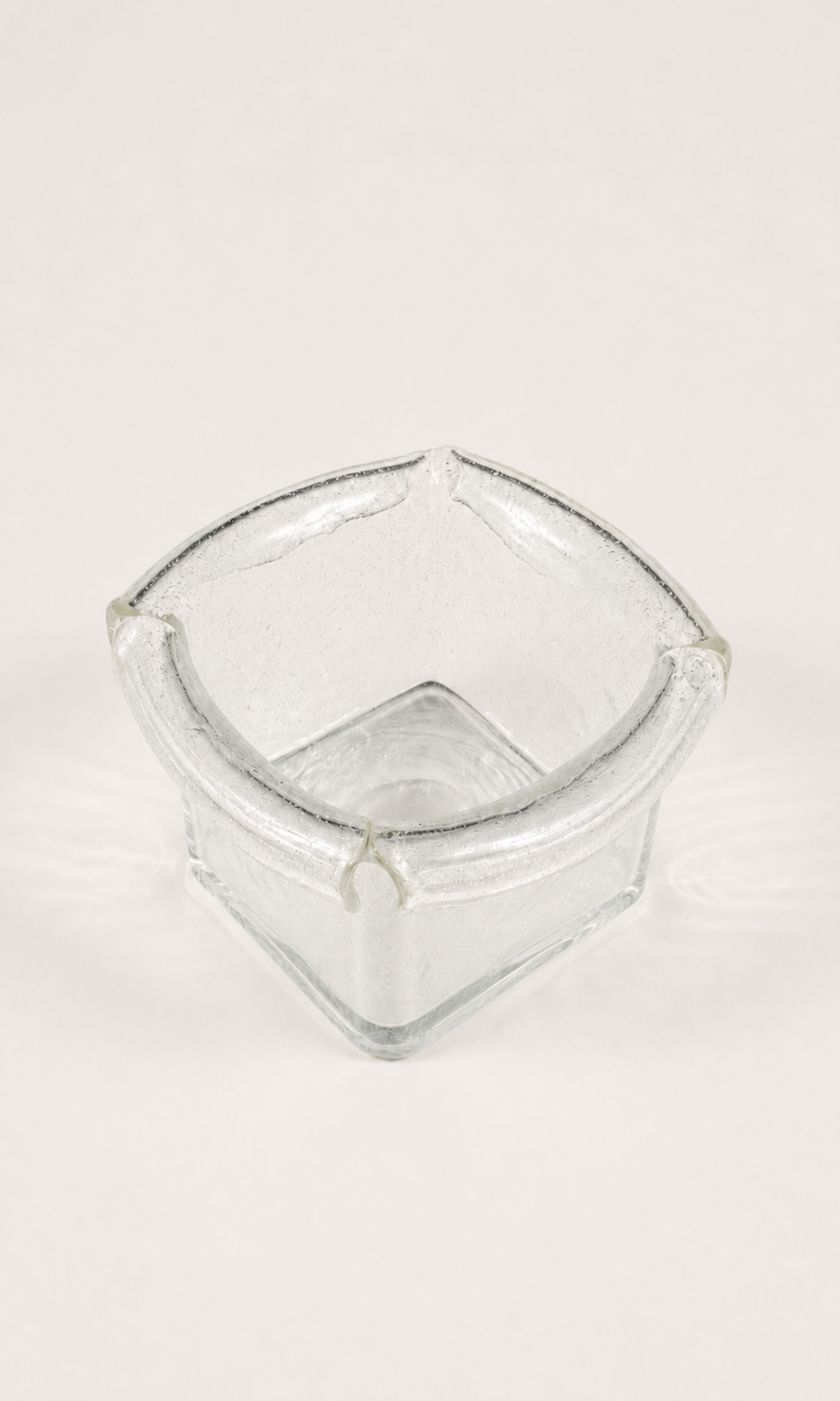 Vintage Folded Glass Vase Italy 1970s