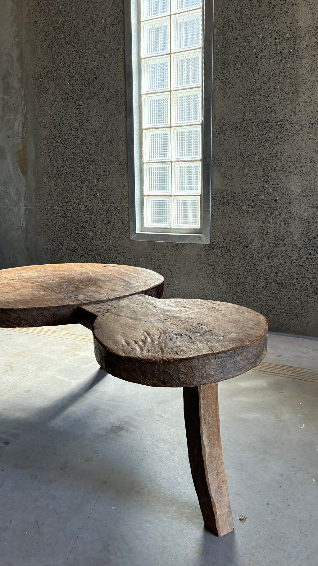 PRIMITIVE HAND-CARVED COFFEE TABLE