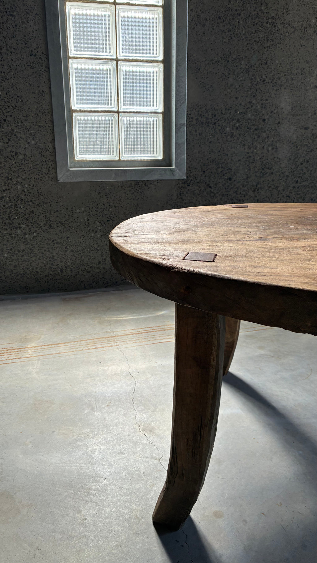 PRIMITIVE HAND-CARVED COFFEE TABLE