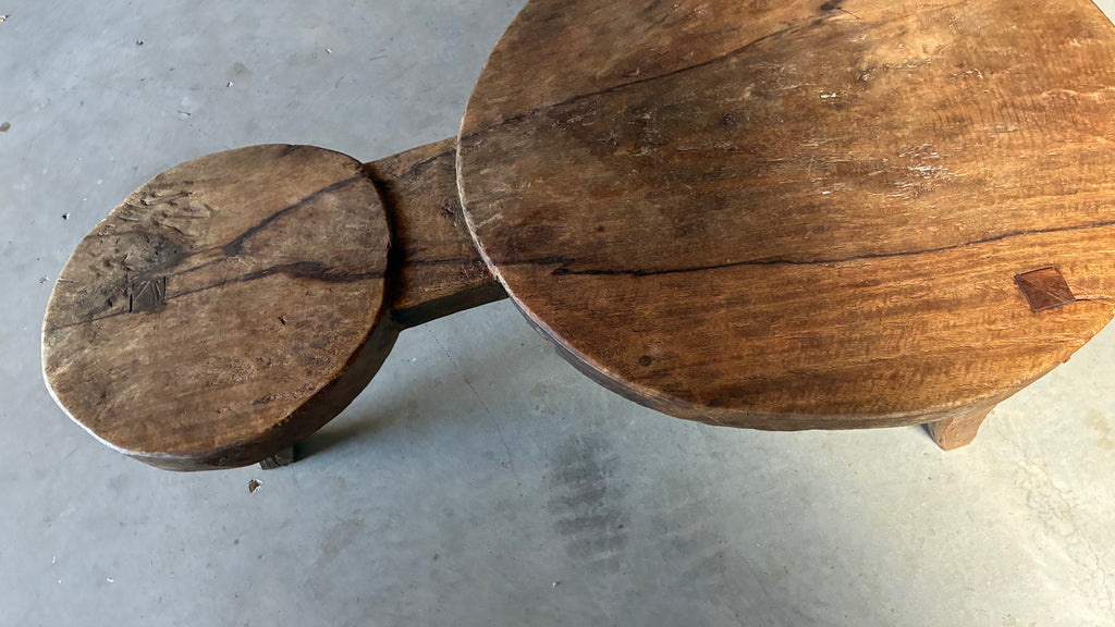 PRIMITIVE HAND-CARVED COFFEE TABLE