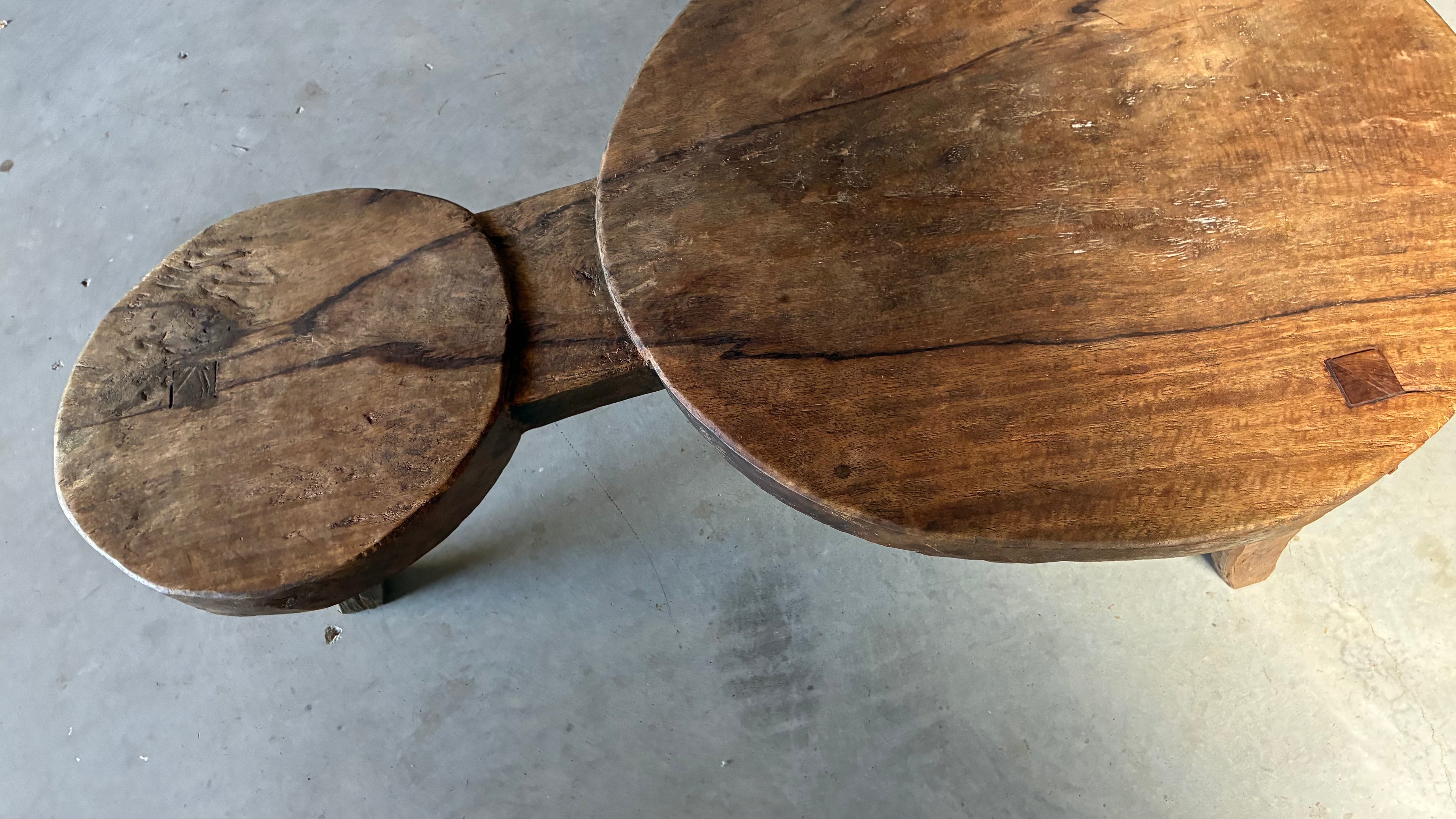 PRIMITIVE HAND-CARVED COFFEE TABLE