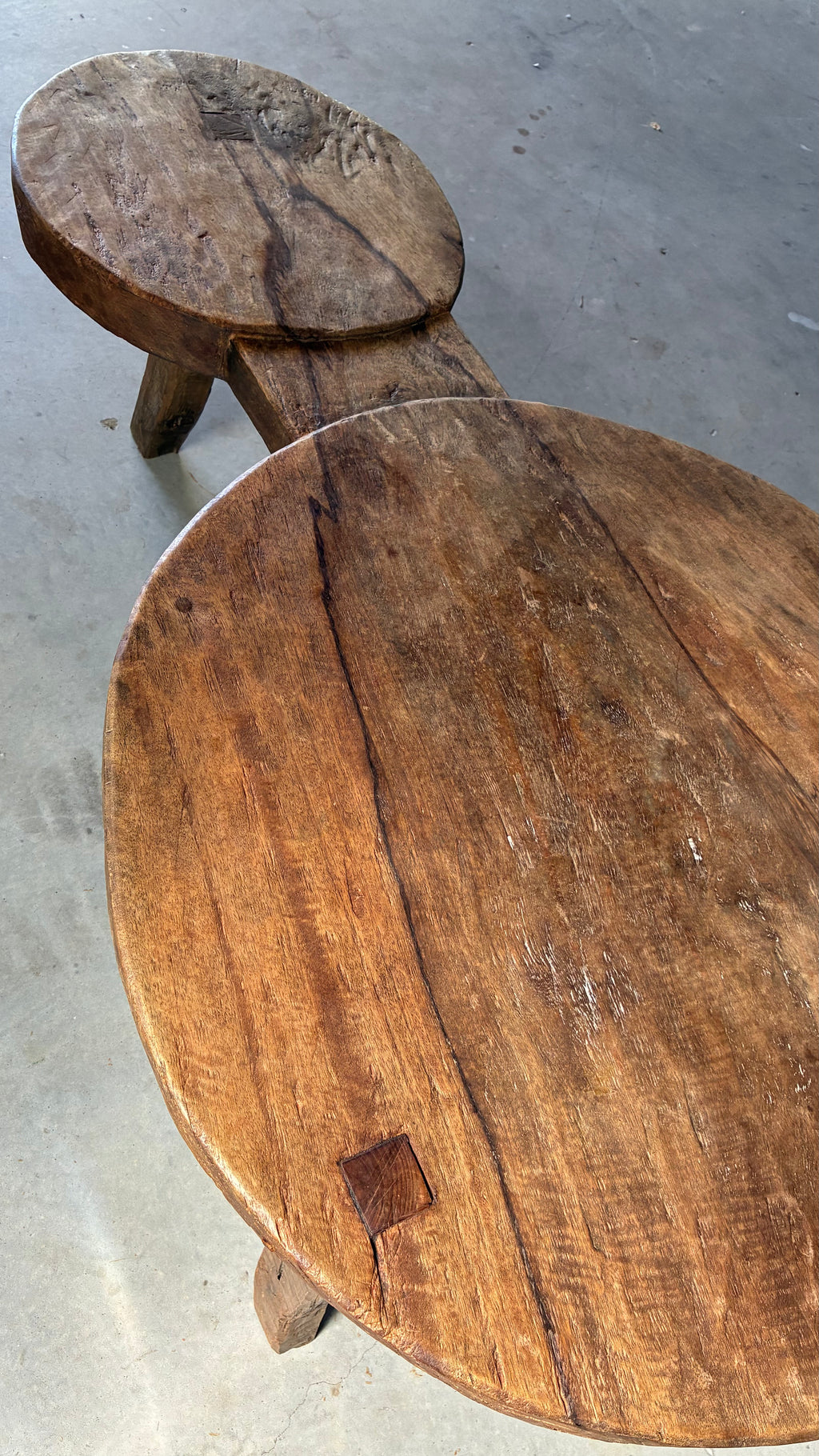 PRIMITIVE HAND-CARVED COFFEE TABLE