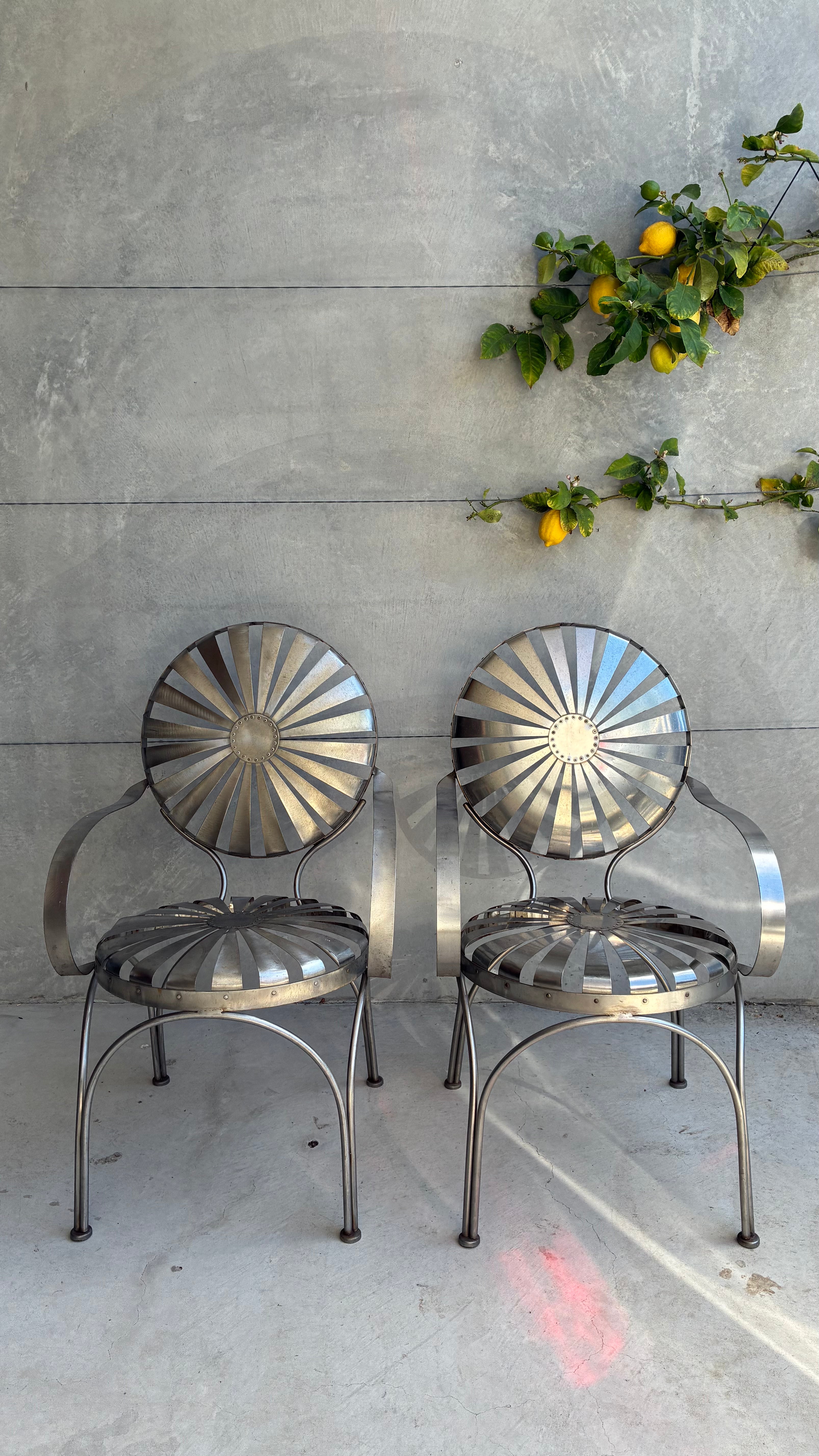 FRANCOIS CARRE STYLE GARDEN CHAIRS (PAIR)