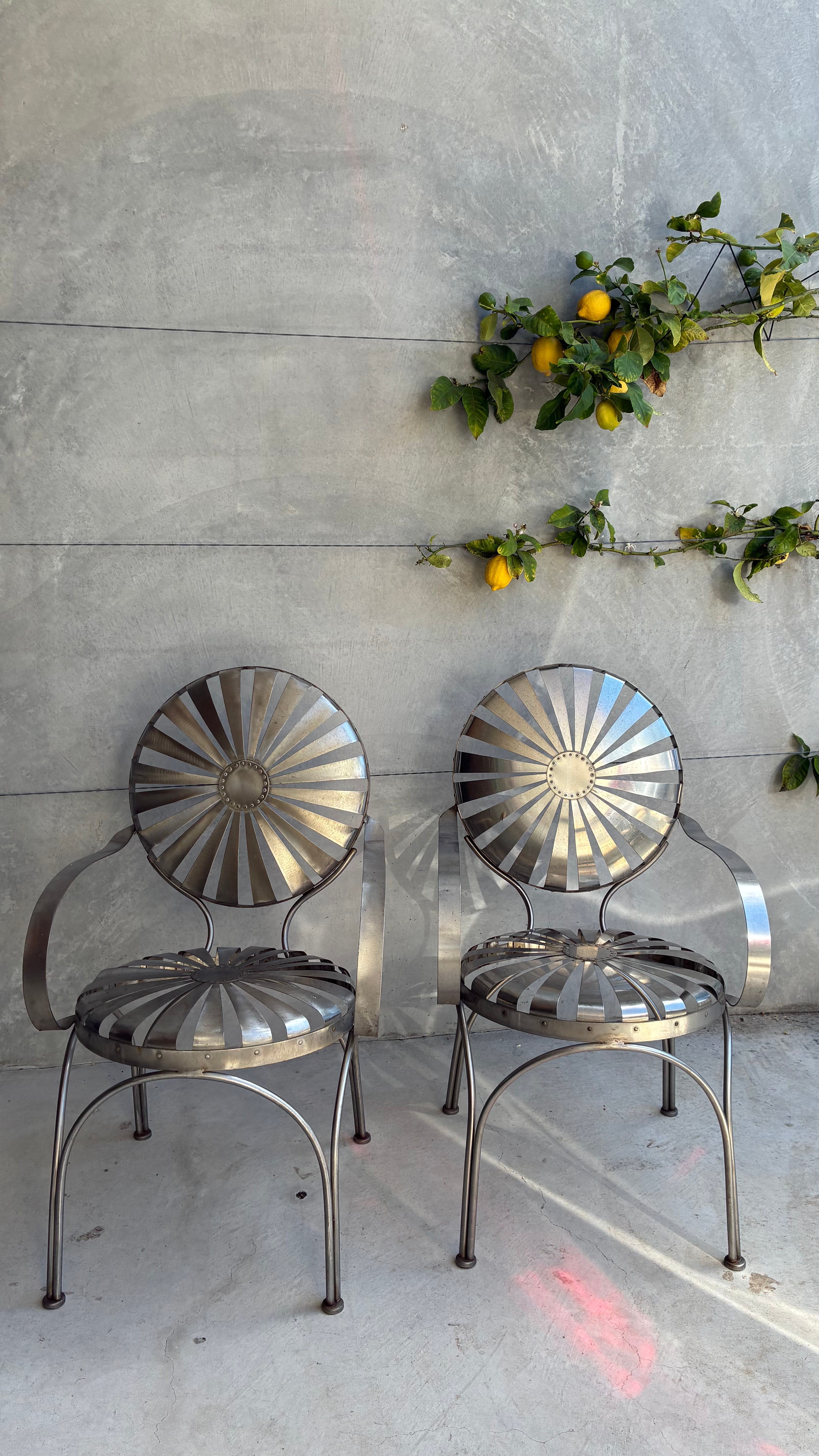 FRANCOIS CARRE STYLE GARDEN CHAIRS (PAIR)