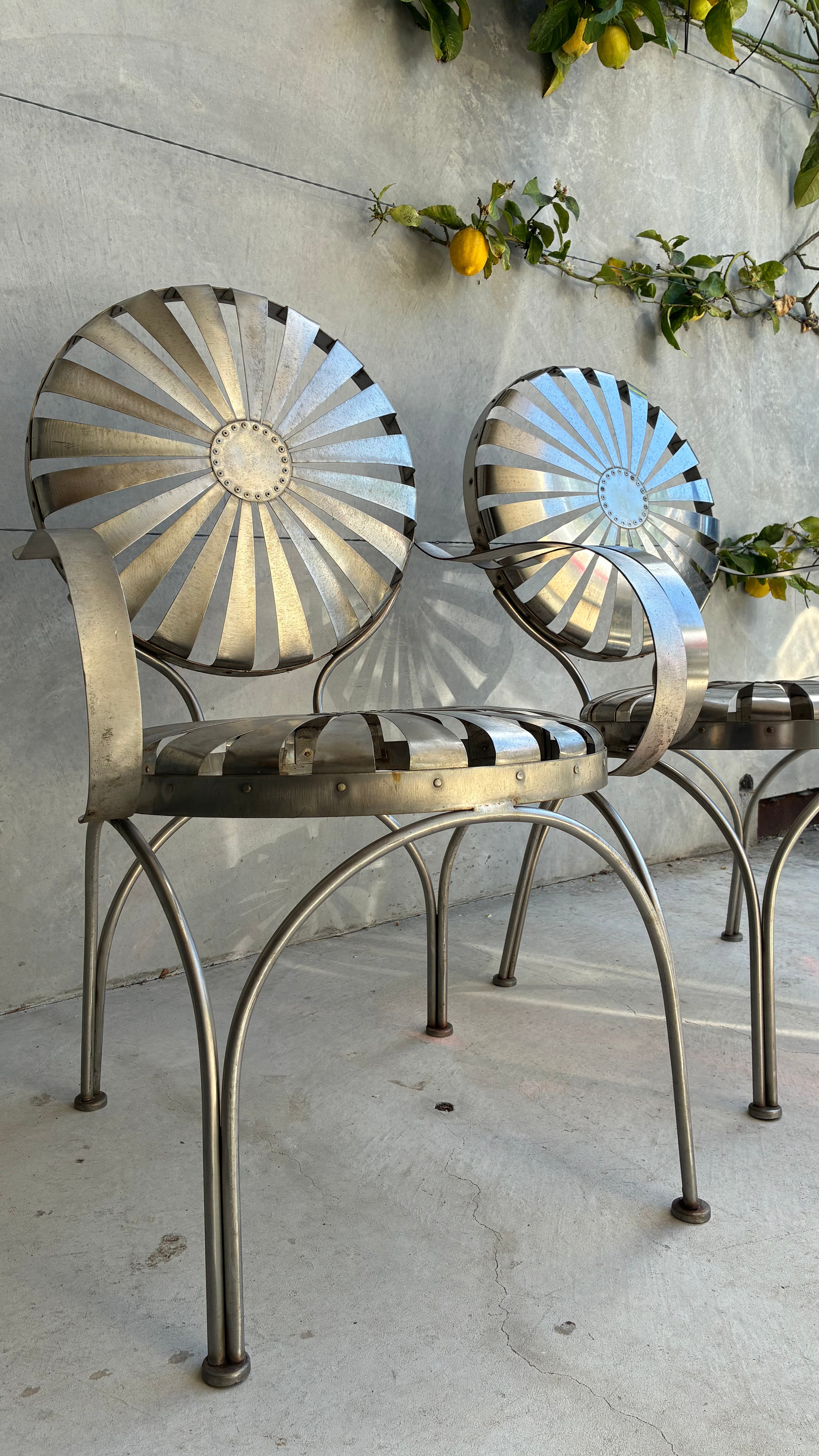 FRANCOIS CARRE STYLE GARDEN CHAIRS (PAIR)