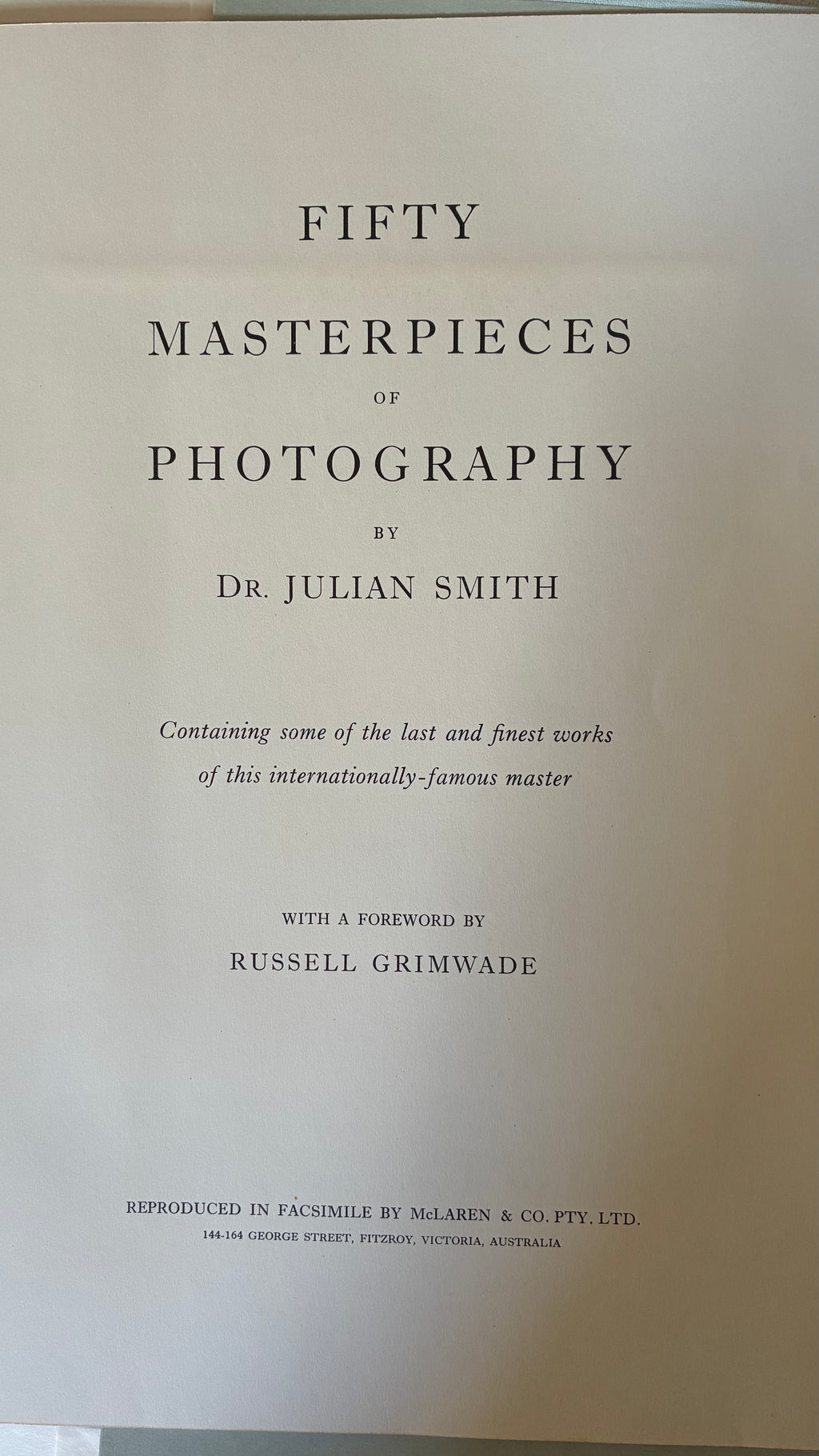 50 MASTERPIECES OF PHOTOGRAPHY - DR JULIAN SMITH 1948