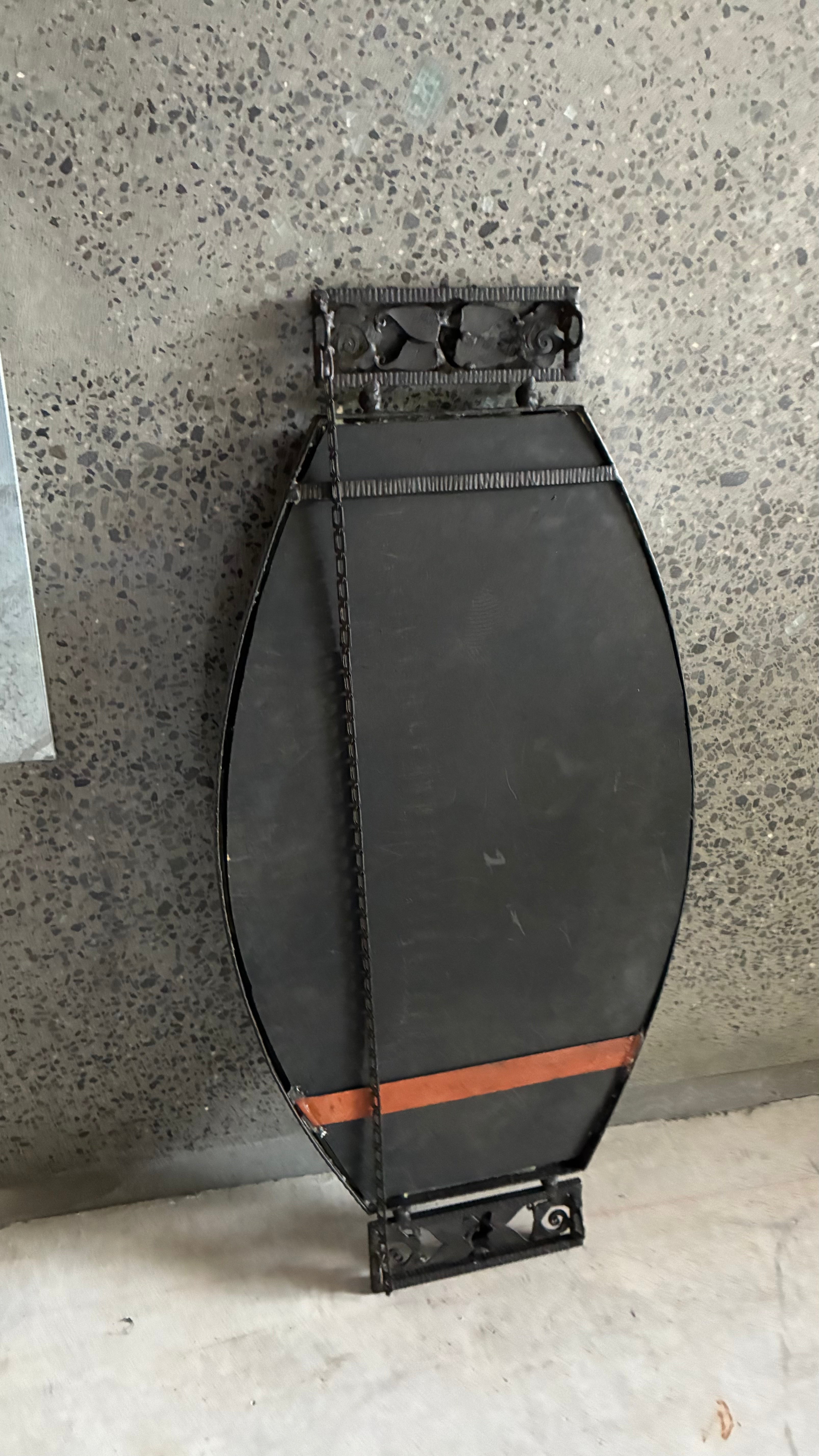 FRENCH ART DECO WROUGHT IRON MIRROR