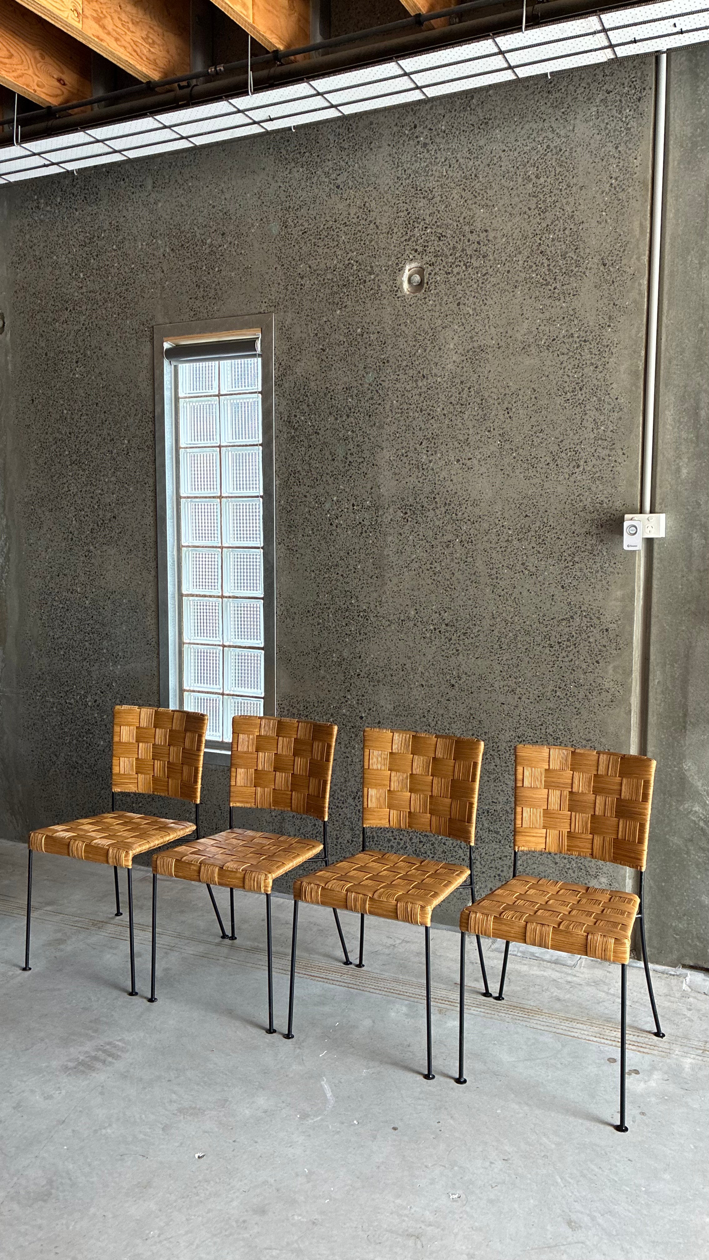WOVEN RATTAN CHAIRS (SET OF FOUR)