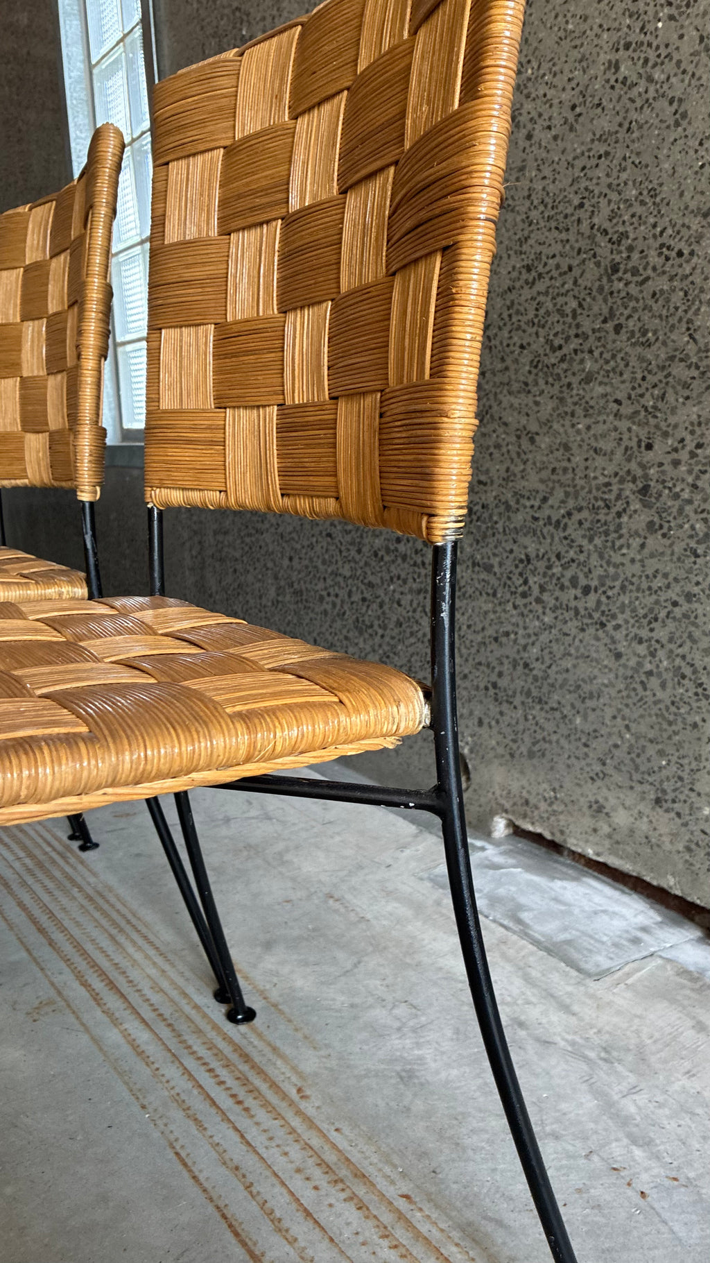 WOVEN RATTAN CHAIRS (SET OF FOUR)