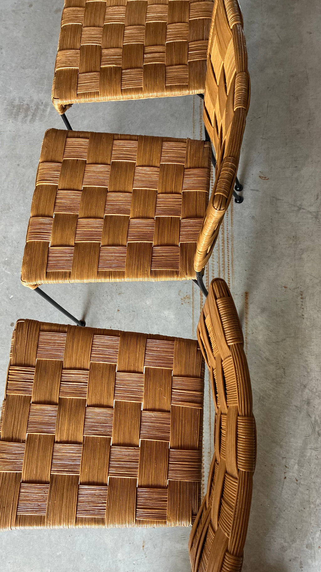 WOVEN RATTAN CHAIRS (SET OF FOUR)