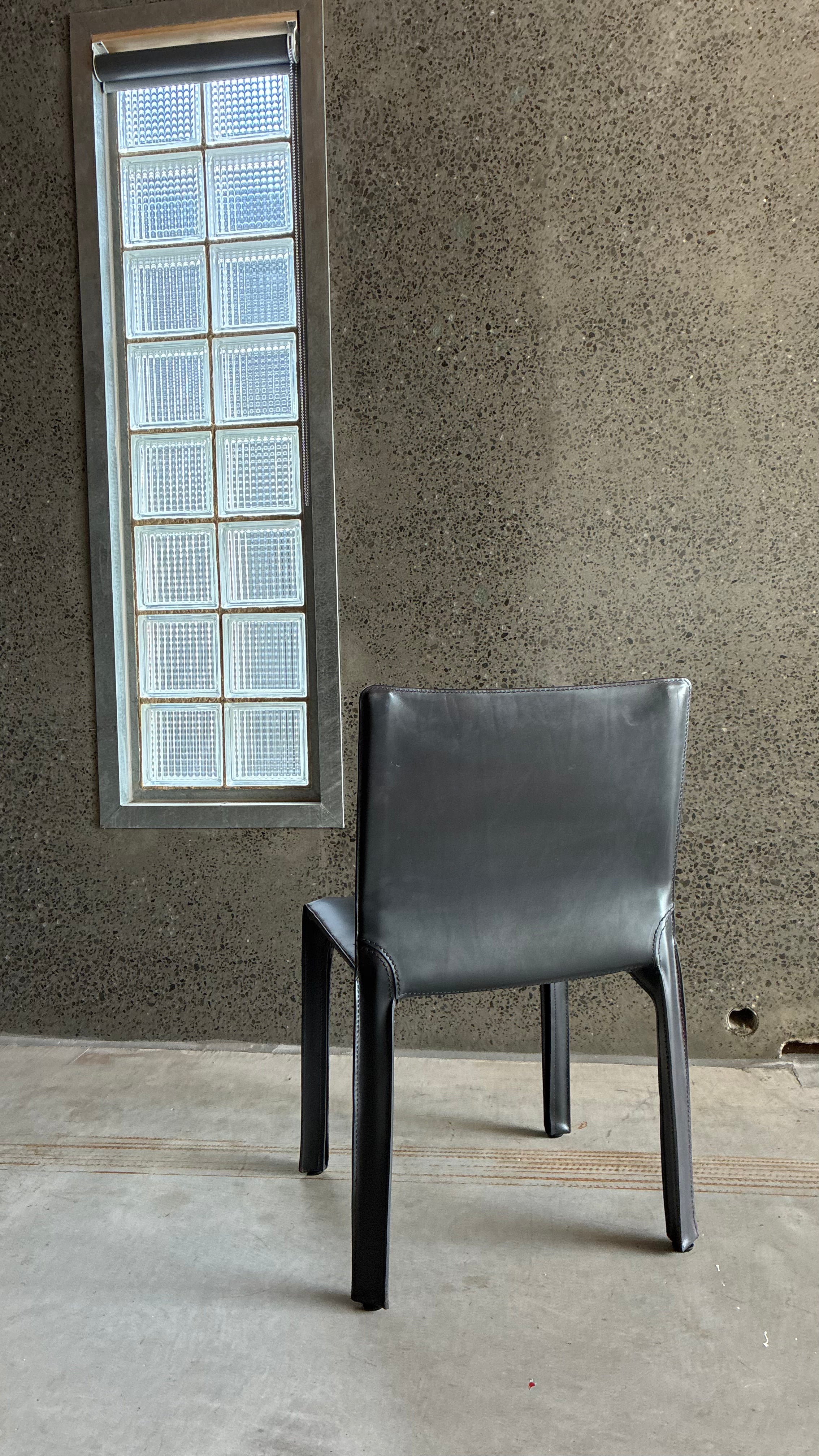DINING CHAIRS ATTRIBUTED TO CAB 412 BY MARIO BELLINI (SET OF EIGHT)