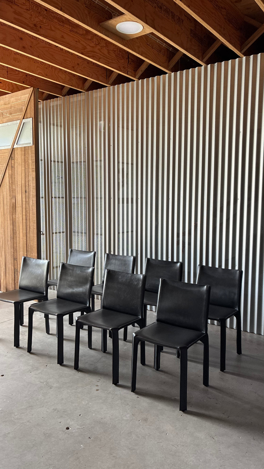 DINING CHAIRS ATTRIBUTED TO CAB 412 BY MARIO BELLINI (SET OF EIGHT)