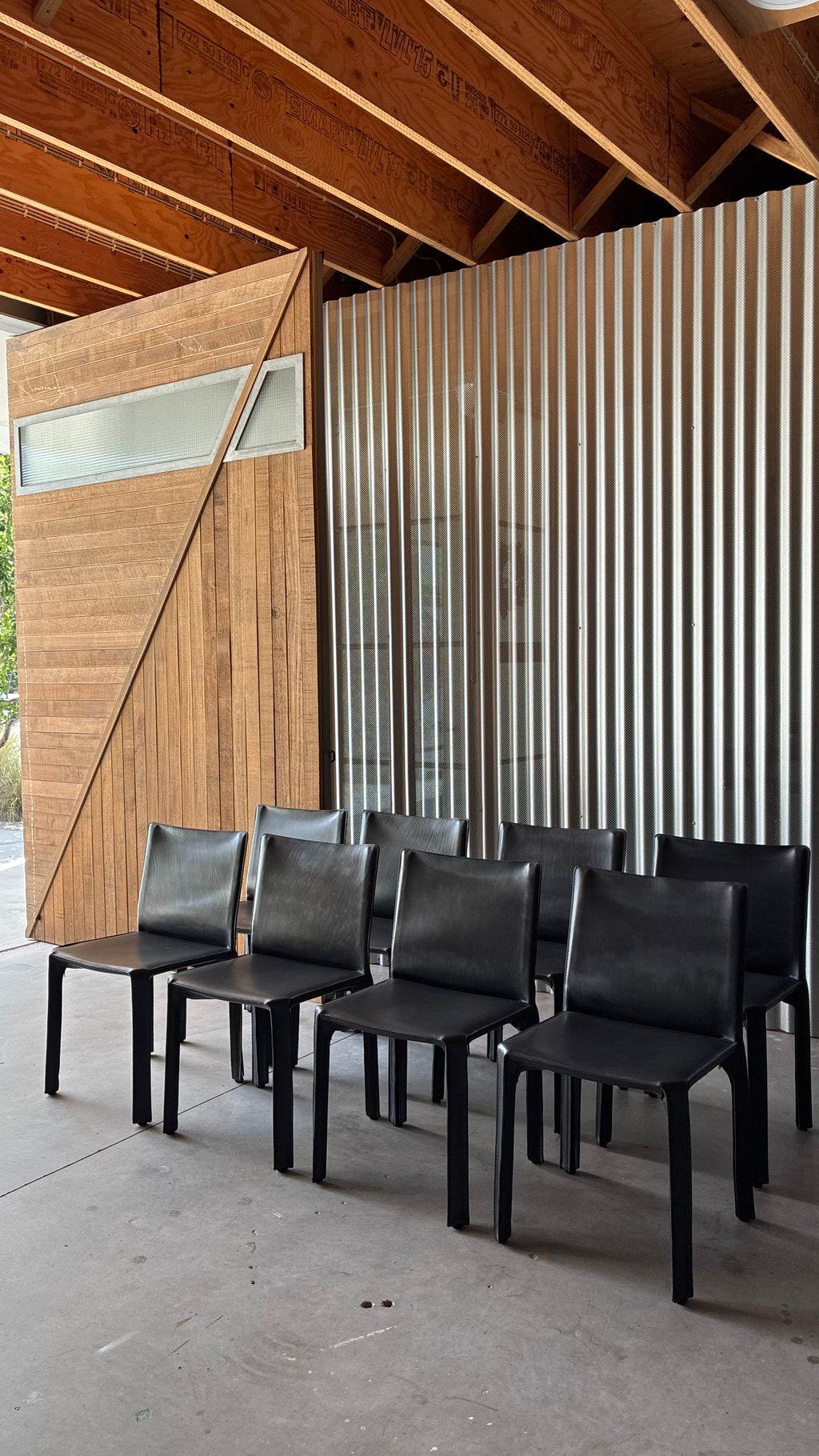 DINING CHAIRS ATTRIBUTED TO CAB 412 BY MARIO BELLINI (SET OF EIGHT)