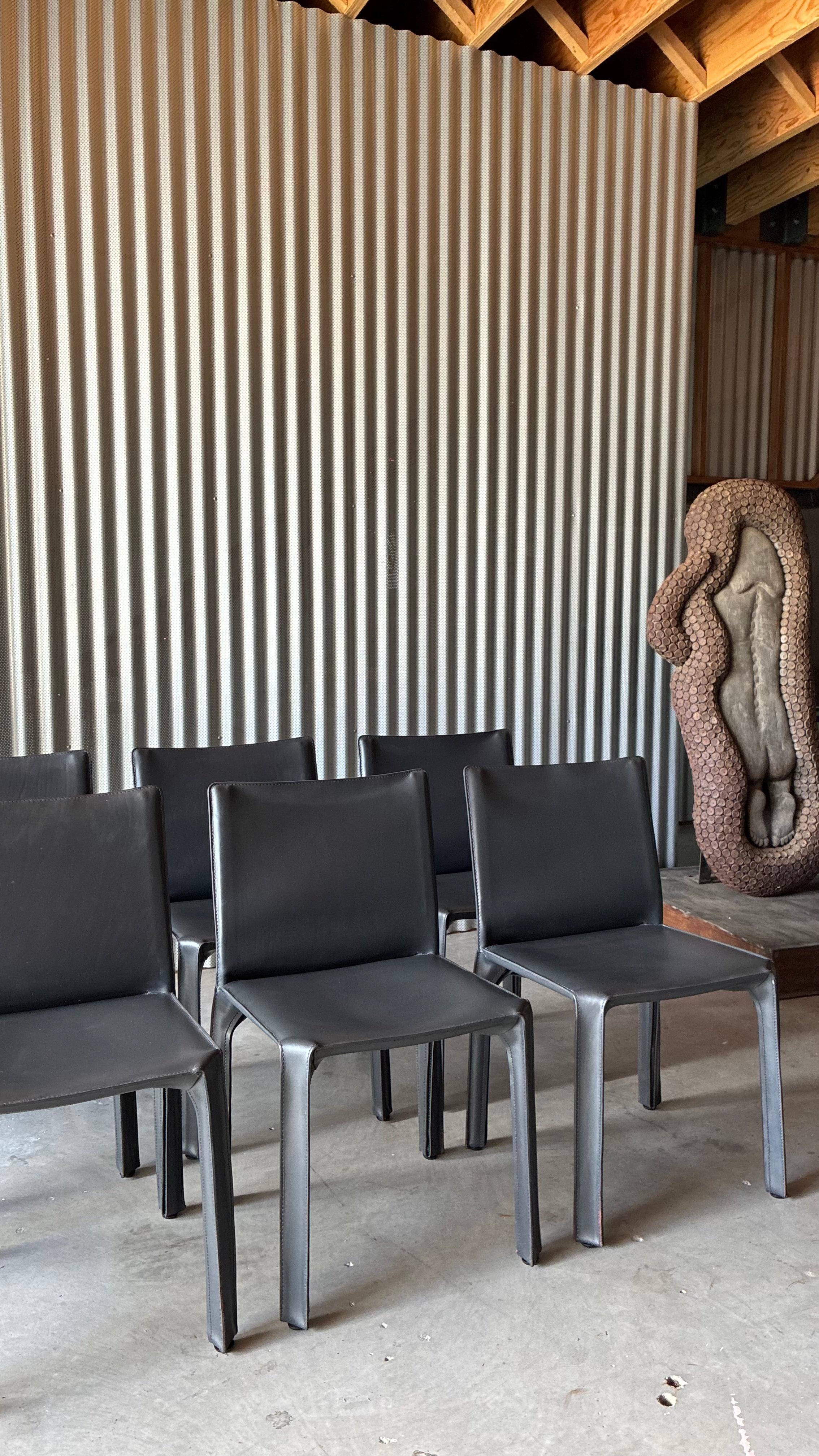 DINING CHAIRS ATTRIBUTED TO CAB 412 BY MARIO BELLINI (SET OF EIGHT)