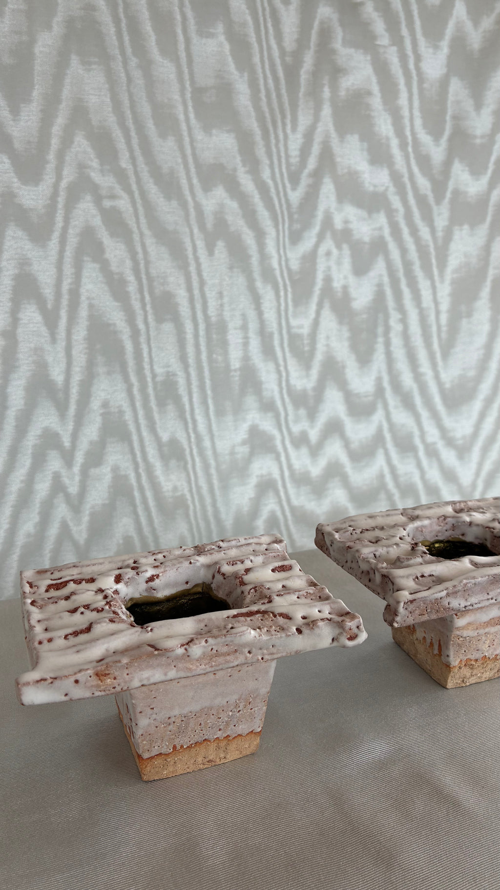 Pair of Japanese Studio Pottery Sculptural Vessels