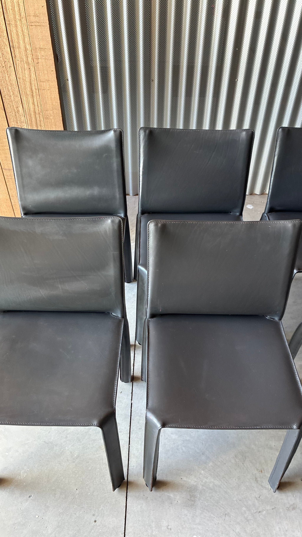 DINING CHAIRS ATTRIBUTED TO CAB 412 BY MARIO BELLINI (SET OF EIGHT)