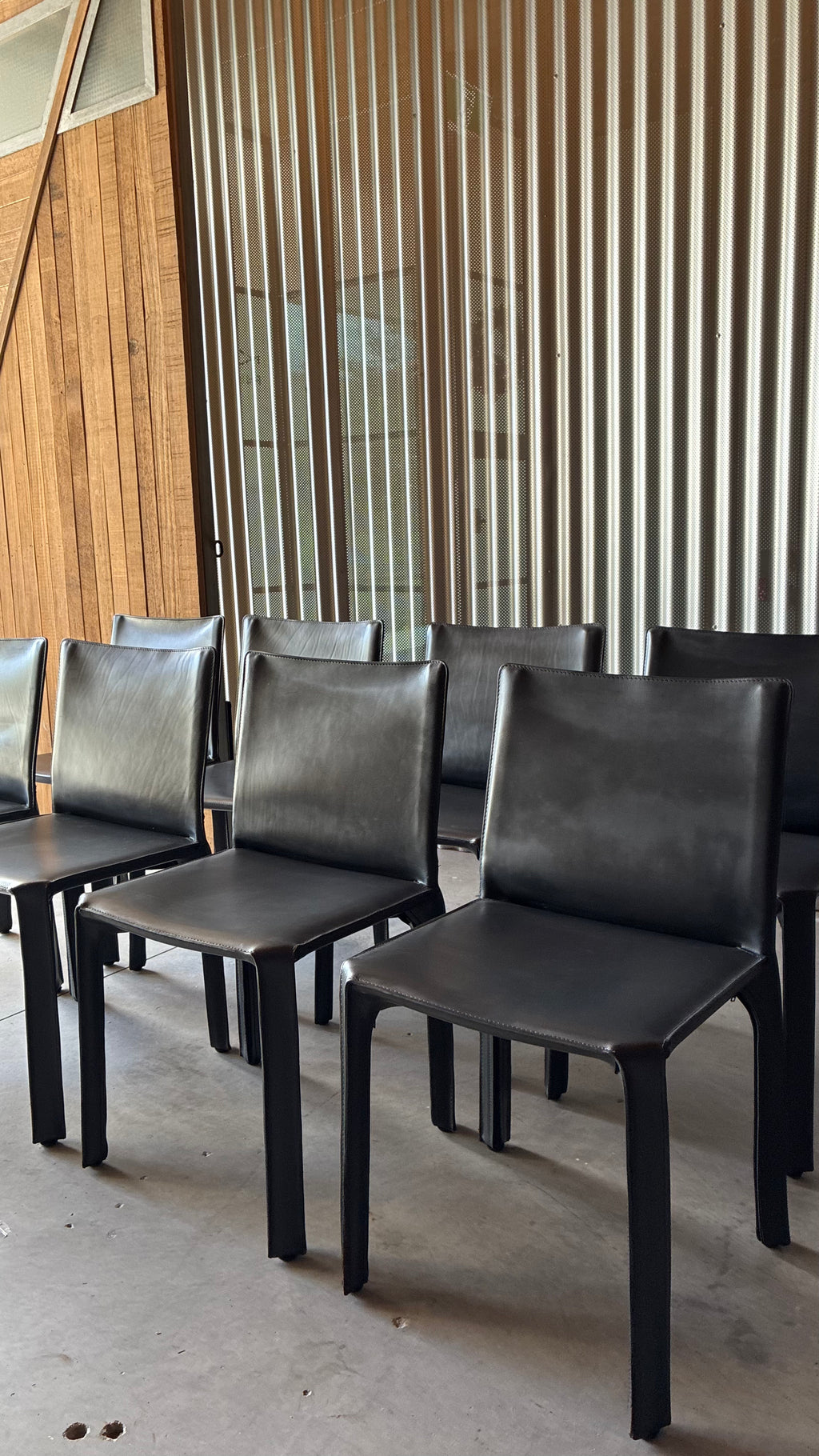 DINING CHAIRS ATTRIBUTED TO CAB 412 BY MARIO BELLINI (SET OF EIGHT)