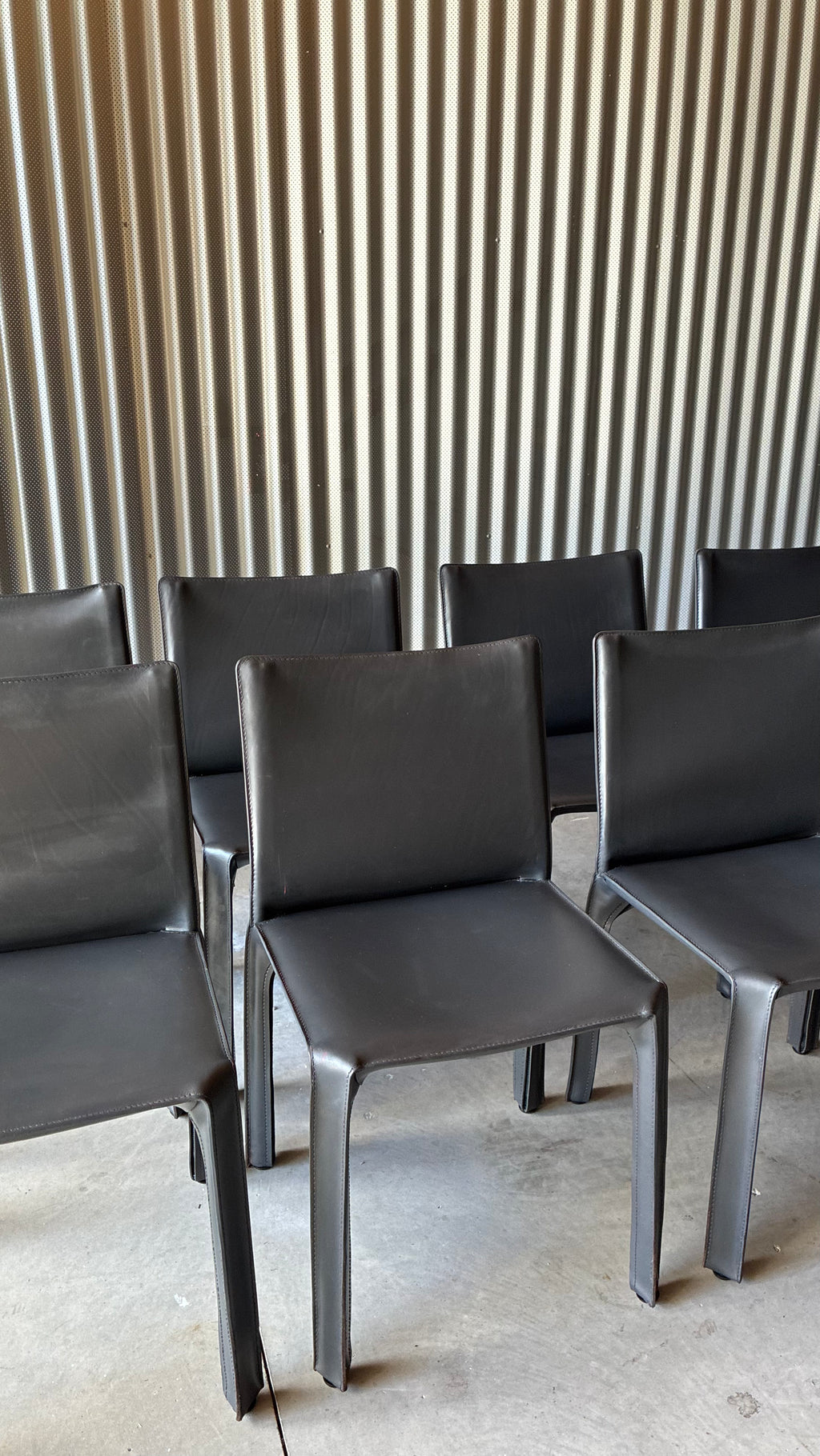 DINING CHAIRS ATTRIBUTED TO CAB 412 BY MARIO BELLINI (SET OF EIGHT)