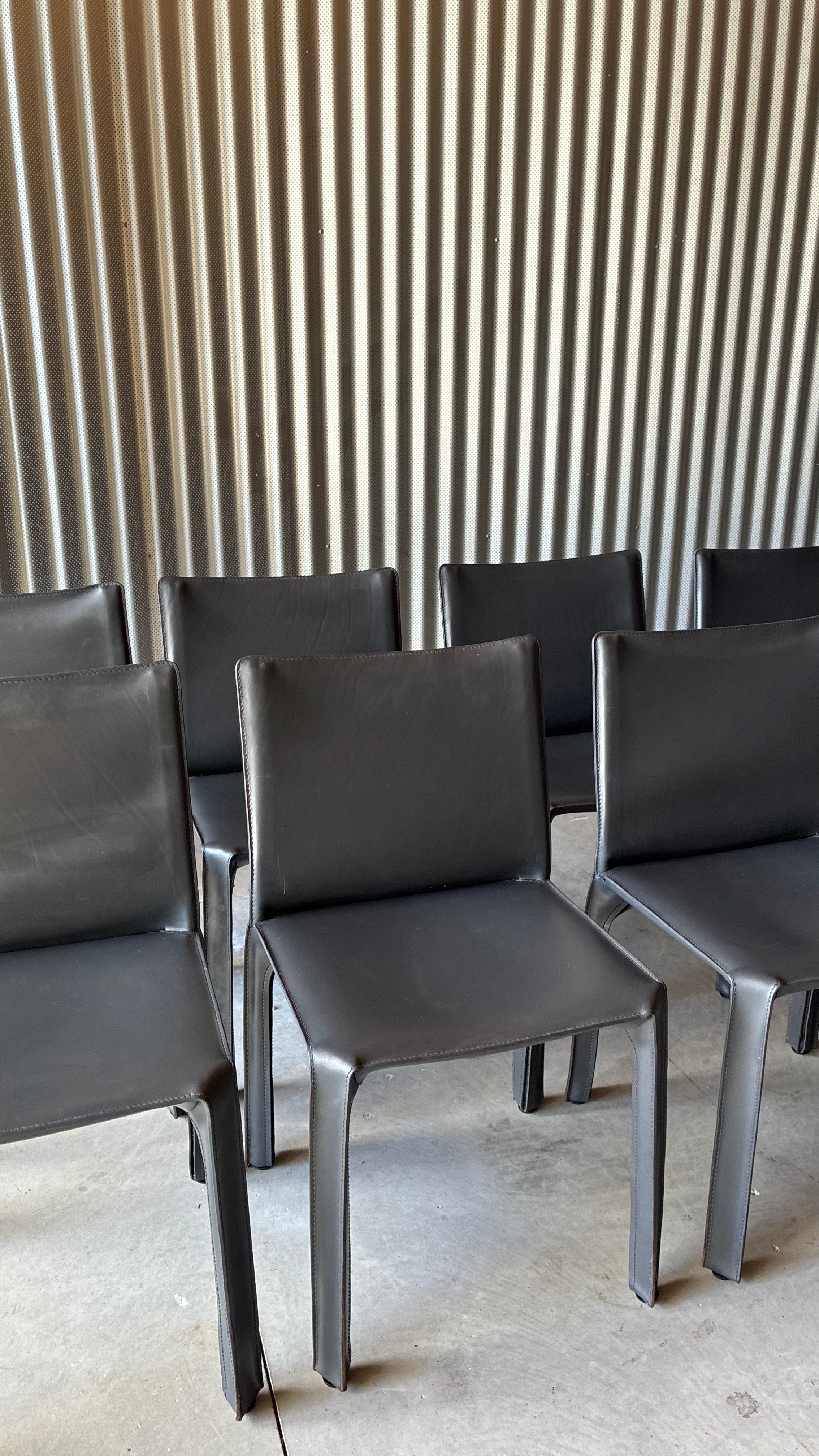 DINING CHAIRS ATTRIBUTED TO CAB 412 BY MARIO BELLINI (SET OF EIGHT)