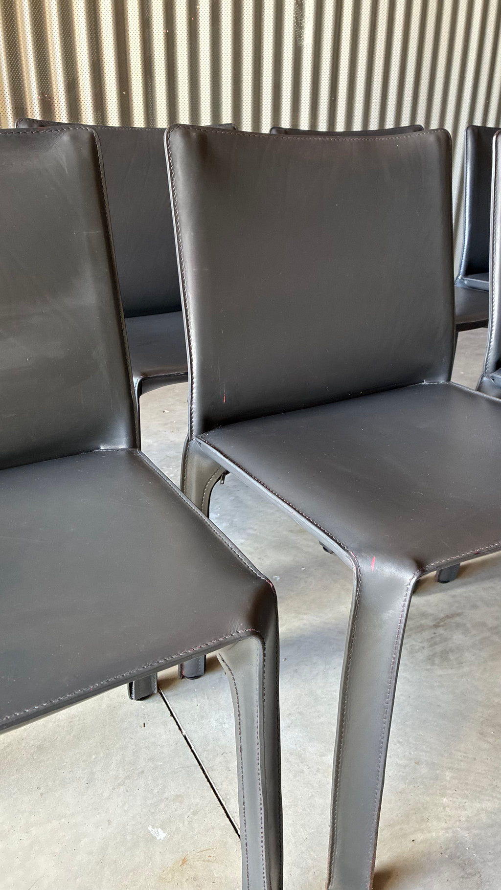 DINING CHAIRS ATTRIBUTED TO CAB 412 BY MARIO BELLINI (SET OF EIGHT)