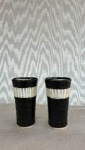 Pair of Handcrafted Japanese Stoneware Tumblers