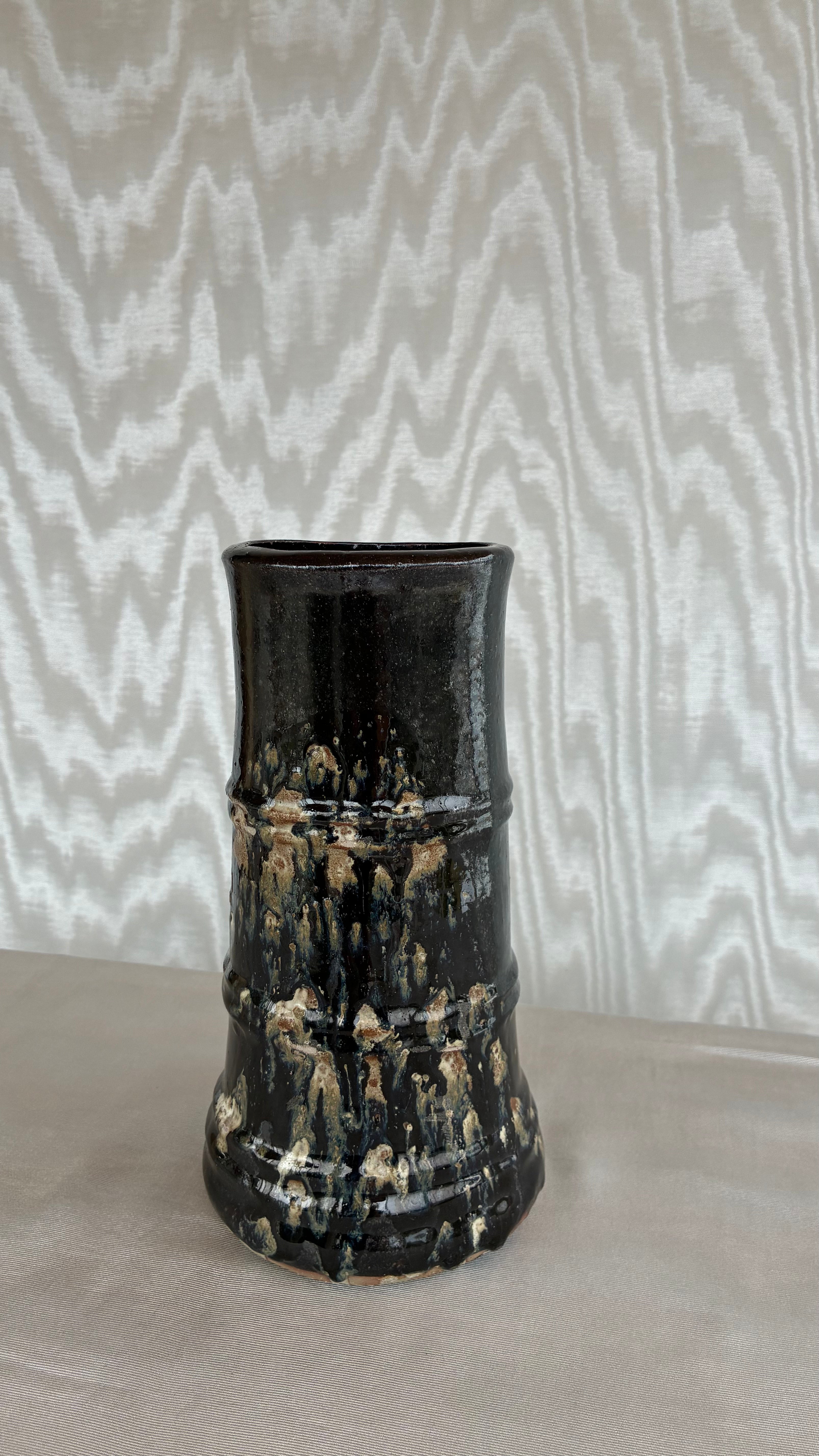 Vintage Japanese Bamboo Form Vessel