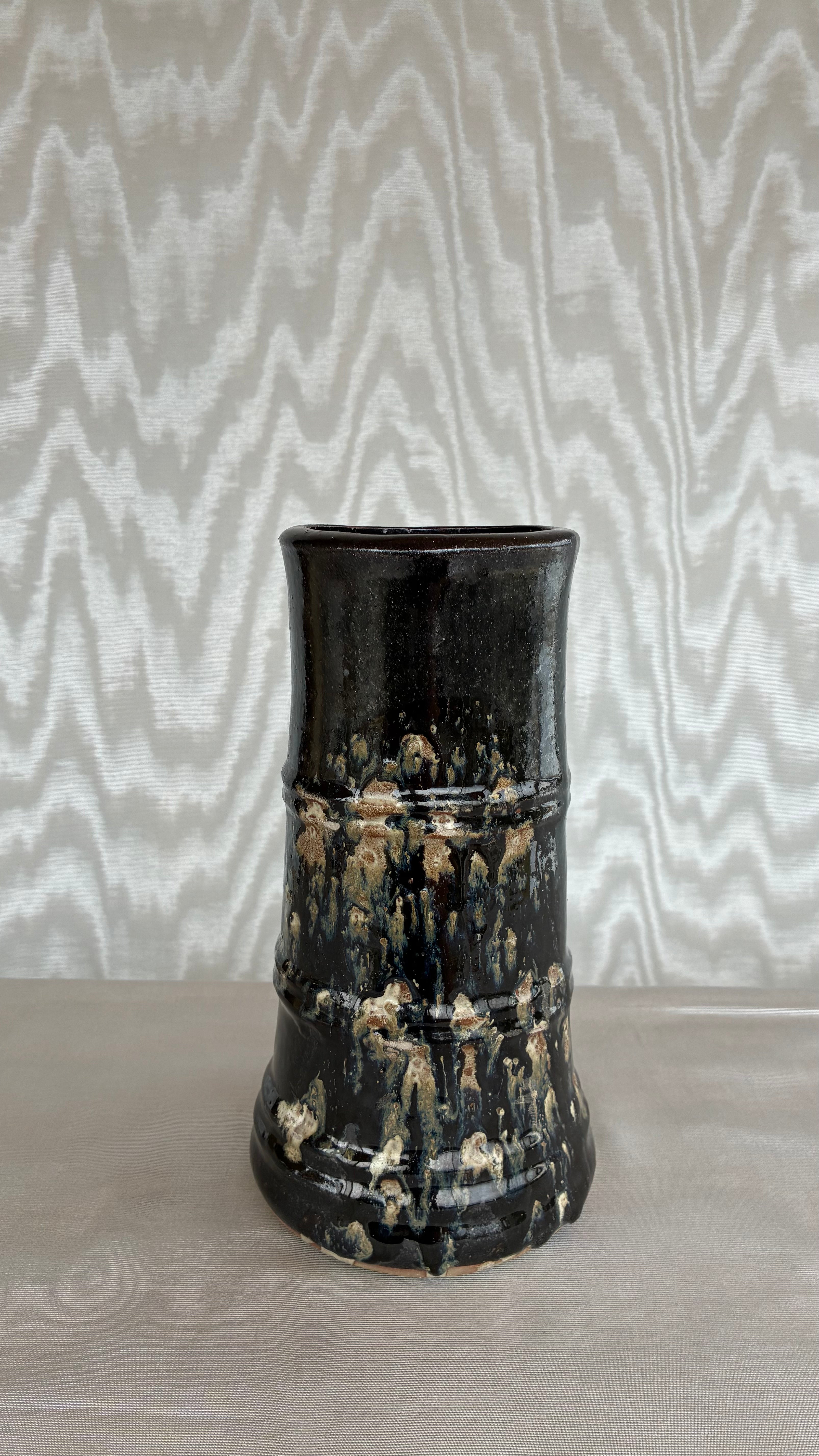 Vintage Japanese Bamboo Form Vessel