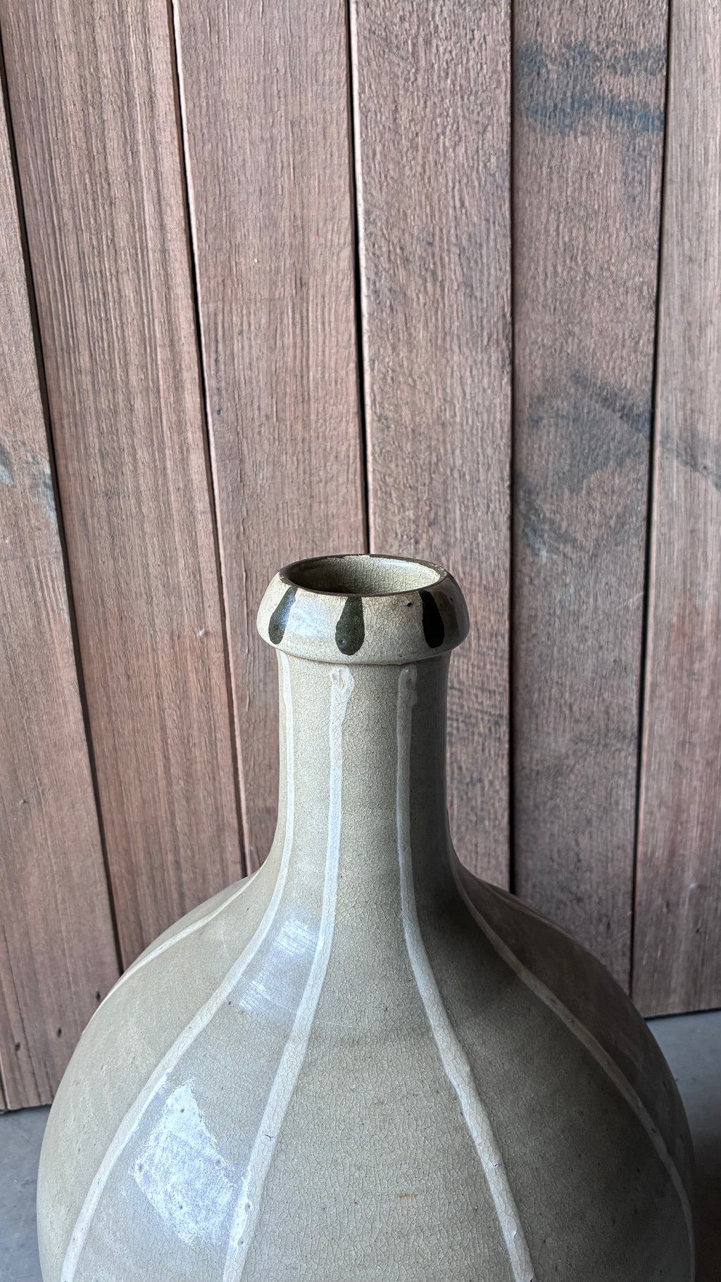 STRIPED JAPANESE CELADON VASE