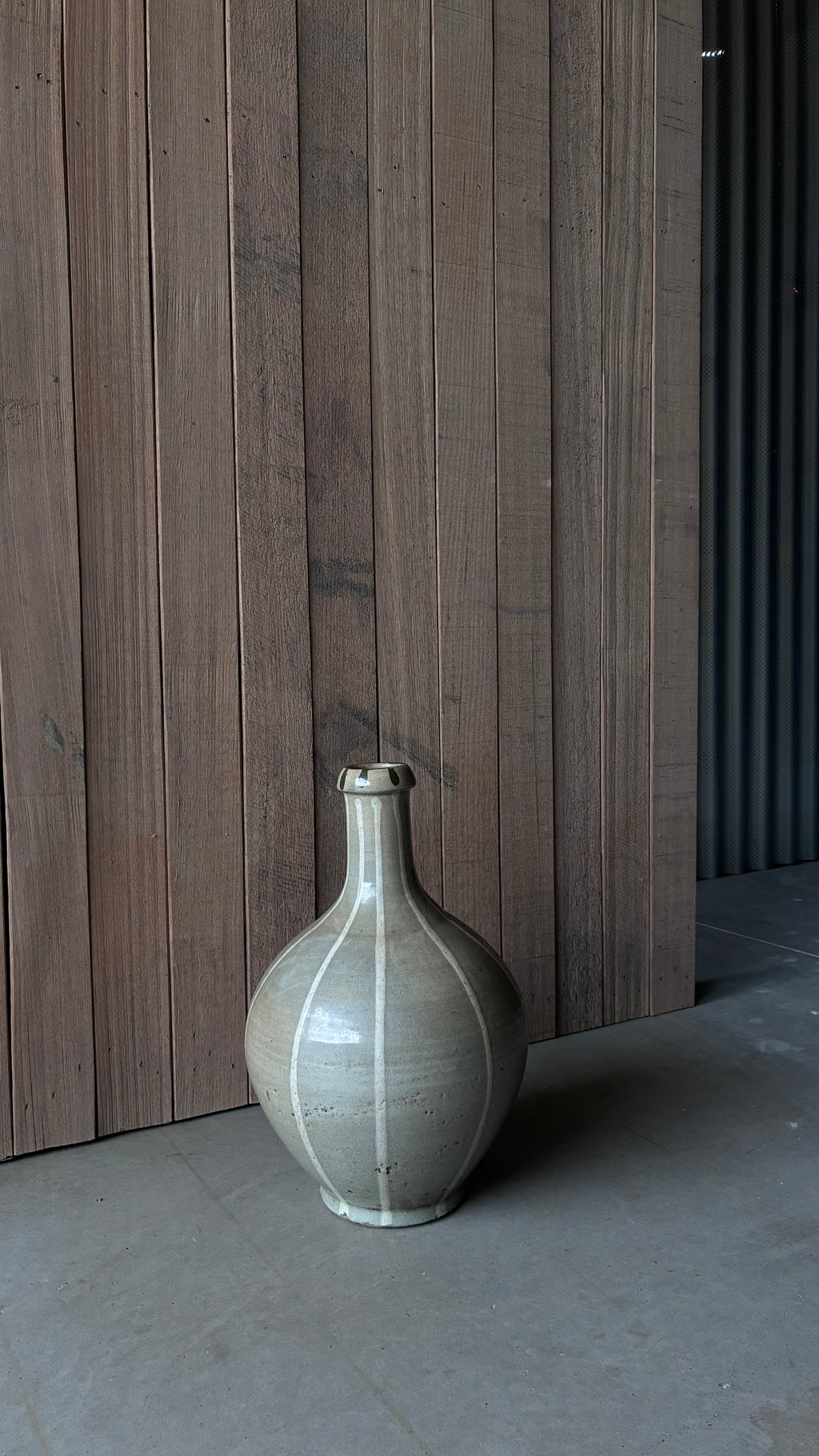 STRIPED JAPANESE CELADON VASE