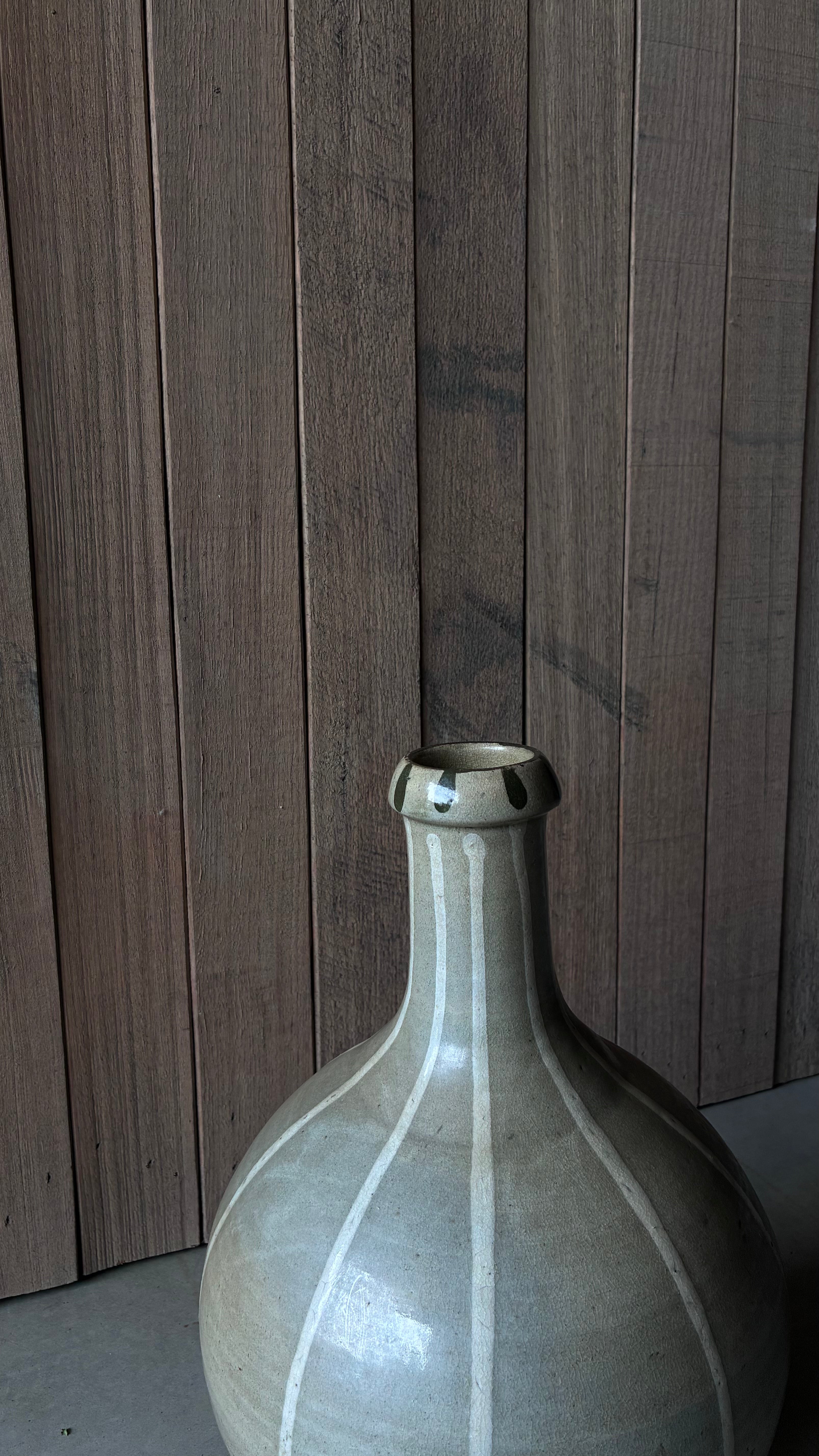 STRIPED JAPANESE CELADON VASE