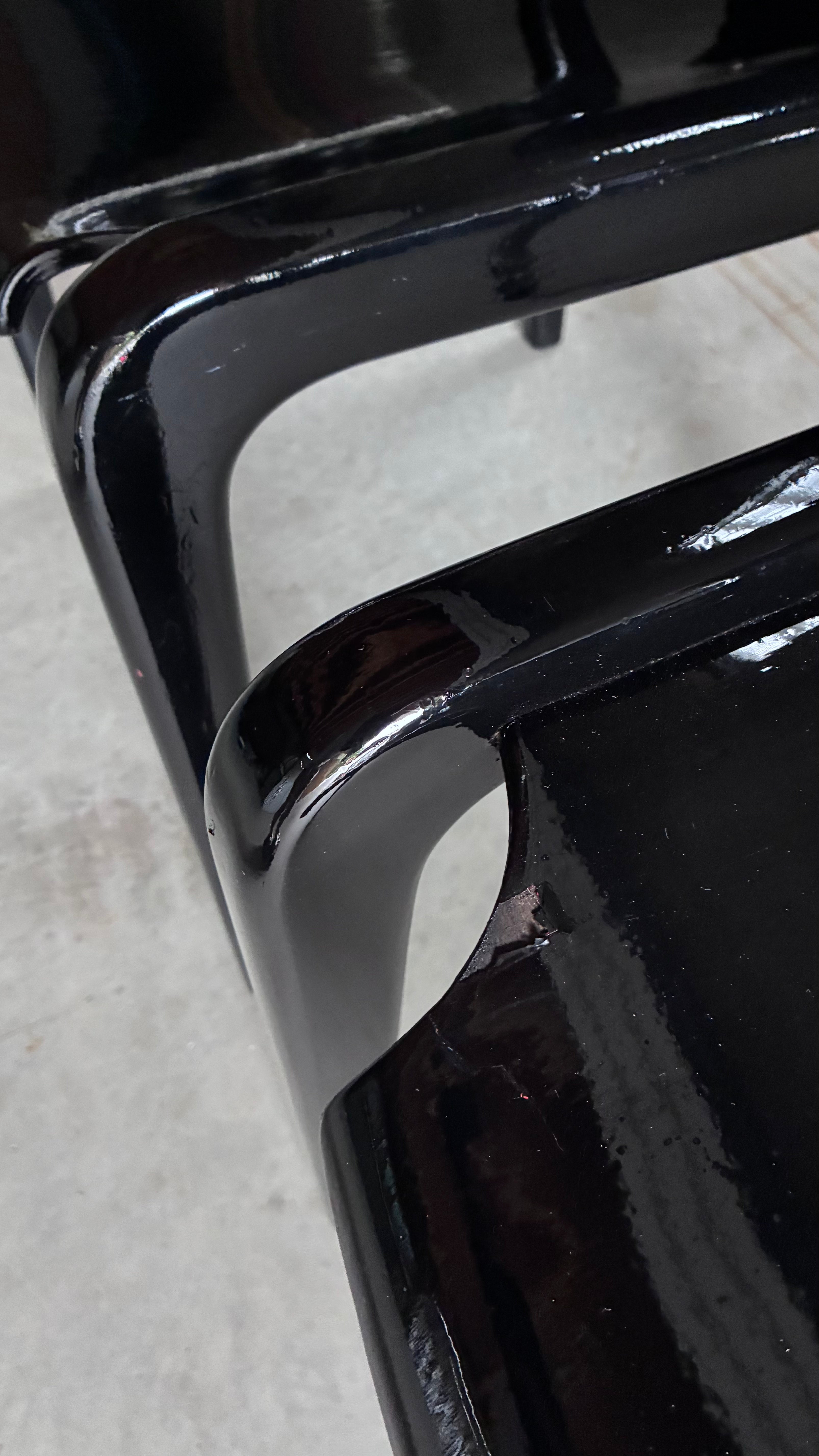 BLACK LACQUERED CHAIRS BY AUGUSTO SAVINI FOR POZZI (PAIR)