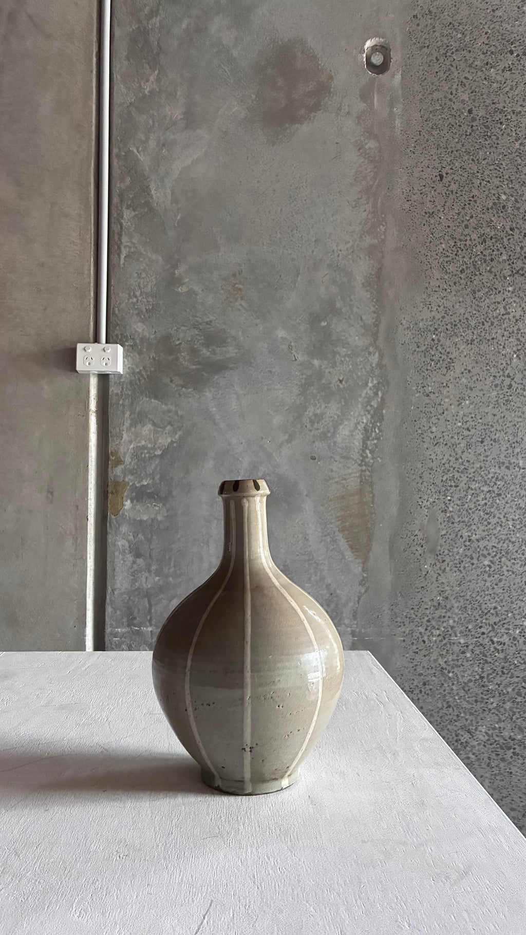 STRIPED JAPANESE CELADON VASE