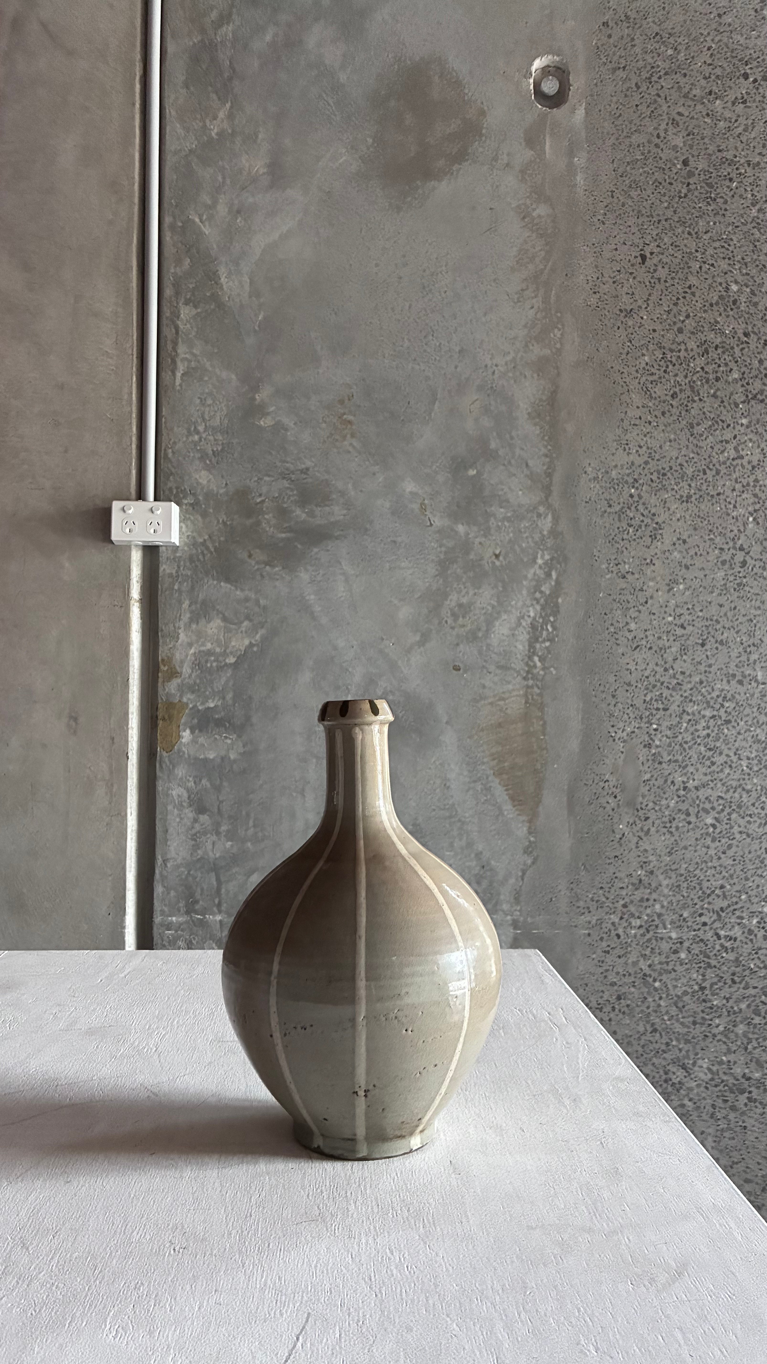 STRIPED JAPANESE CELADON VASE