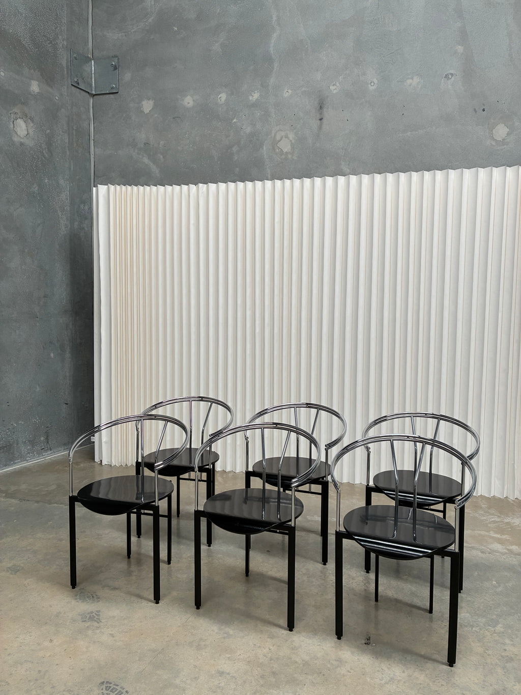 Set of Six Postmodern Armchairs Italy 1980s