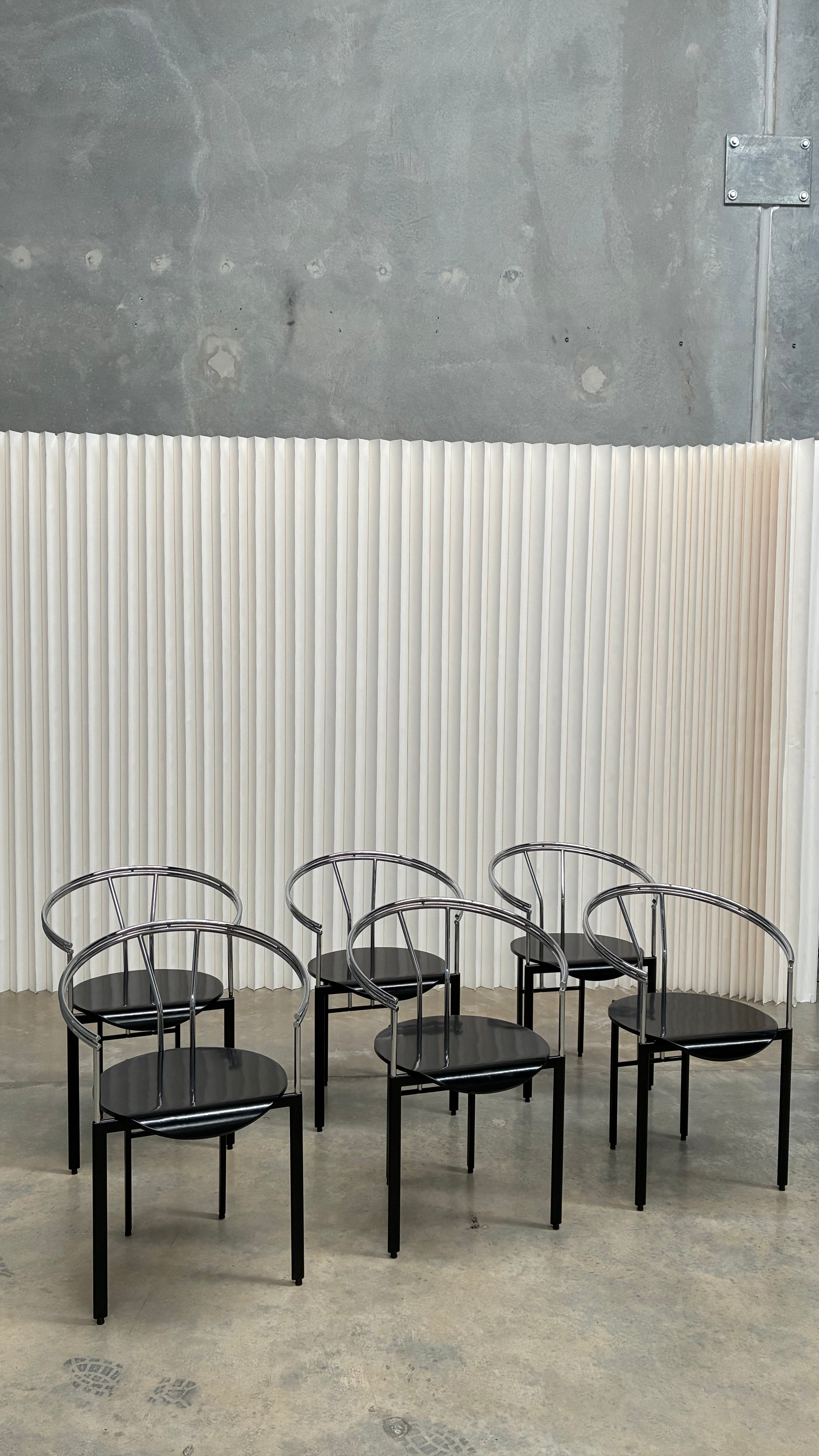 Set of Six Postmodern Armchairs Italy 1980s