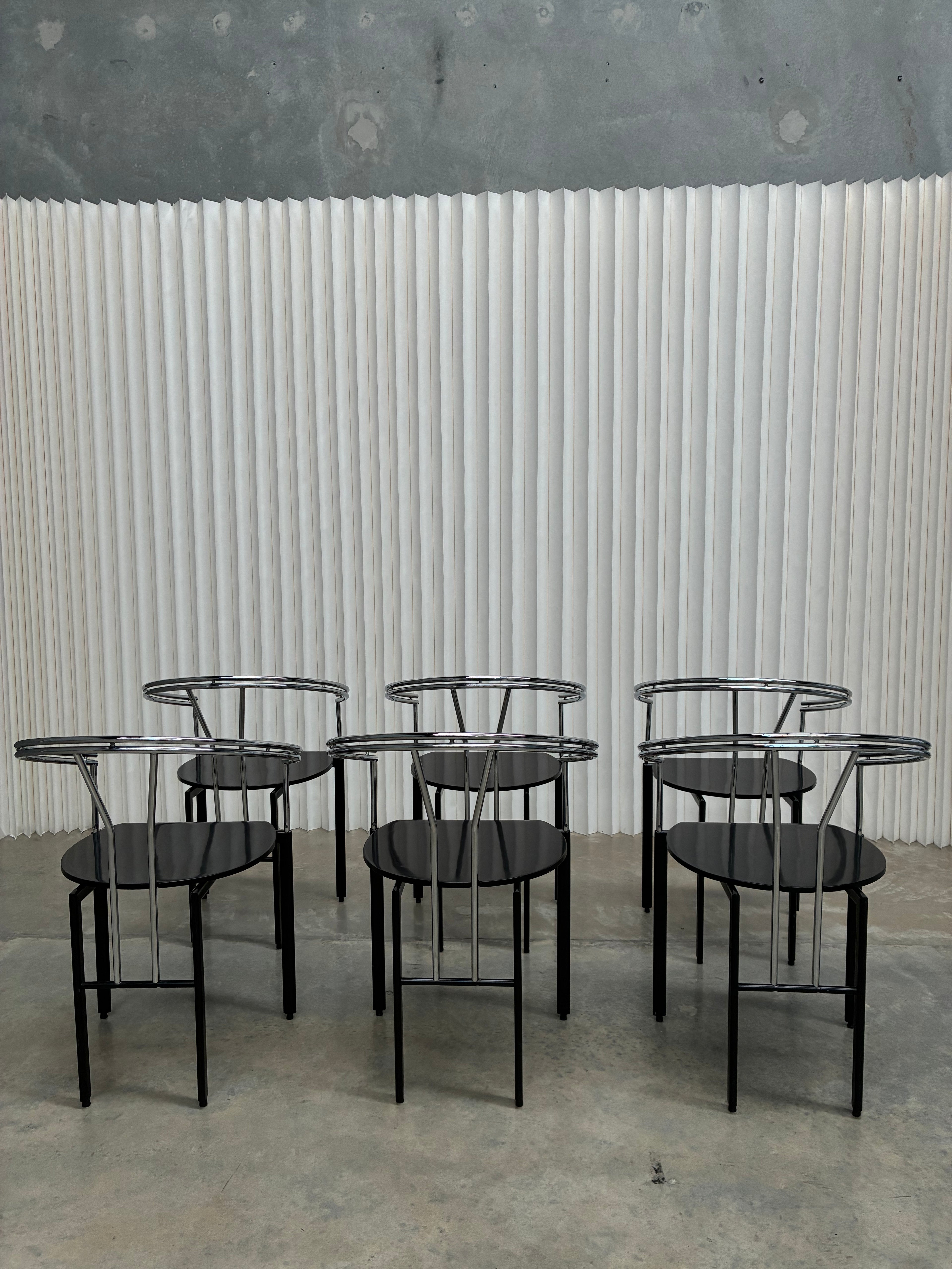 Set of Six Postmodern Armchairs Italy 1980s