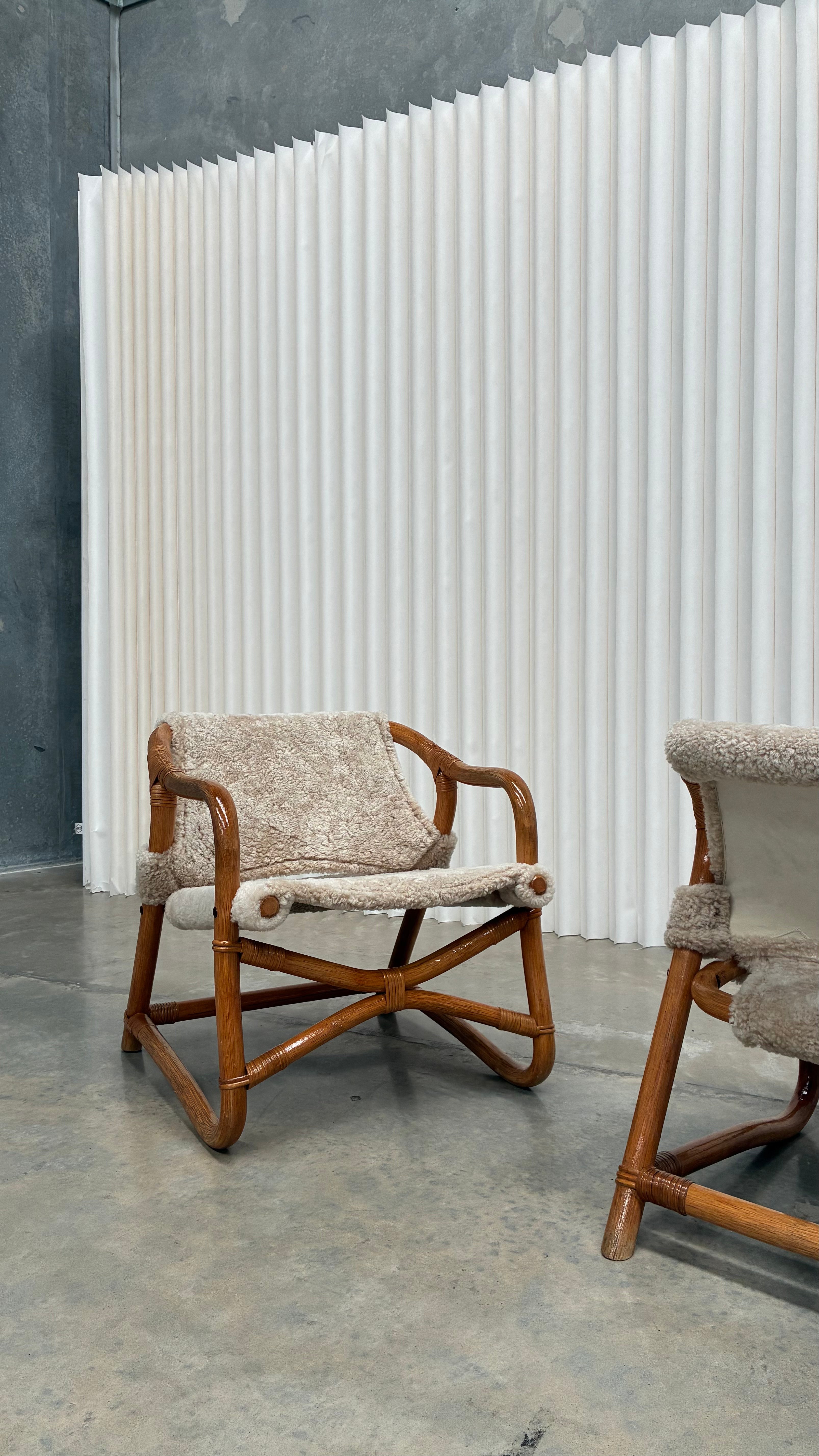Danish Lounge Chair in Wilson & Dorset Sheepskin Pair