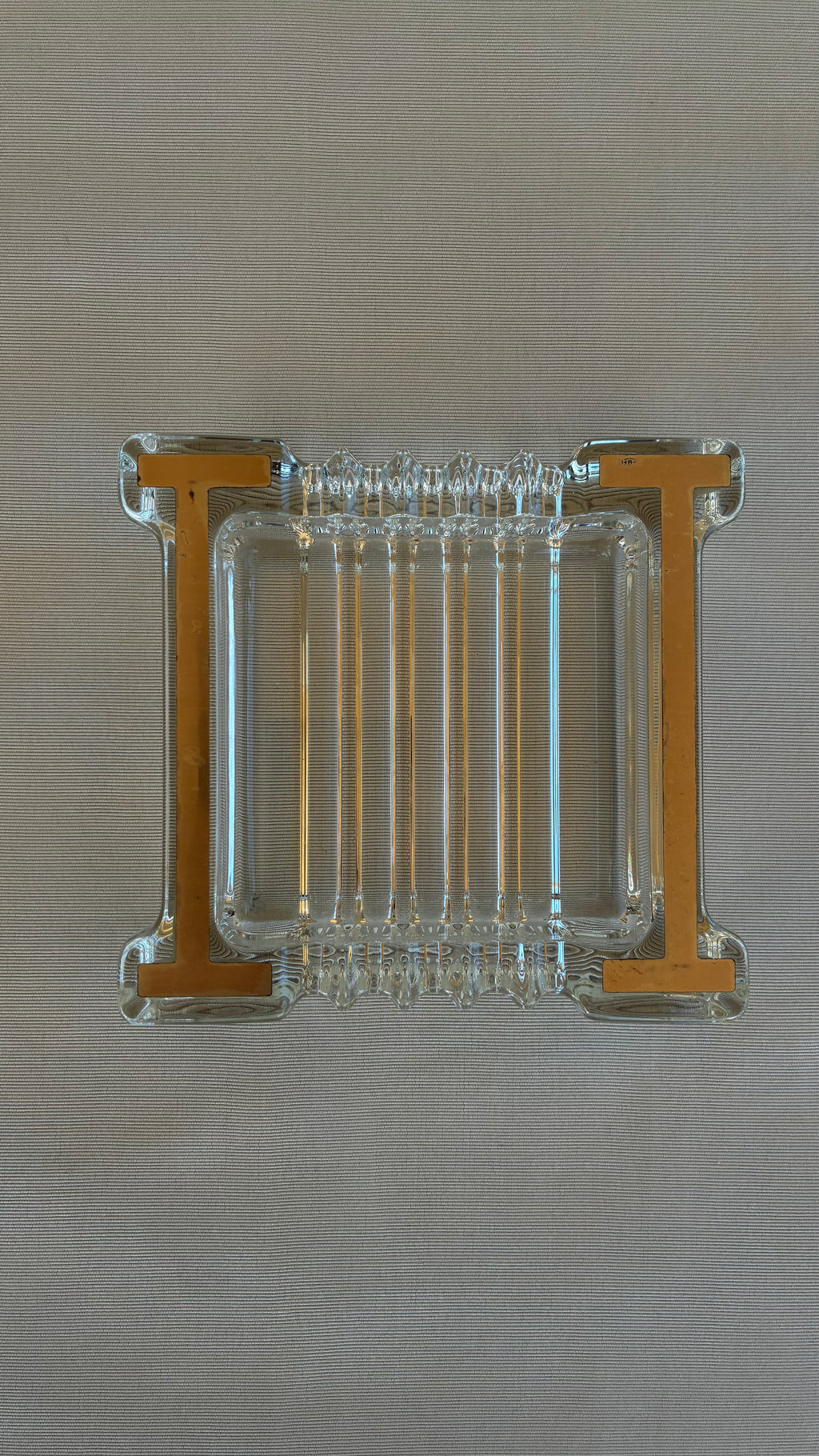 Italian Crystal Ashtray with 800 Silver Mounts 1970s