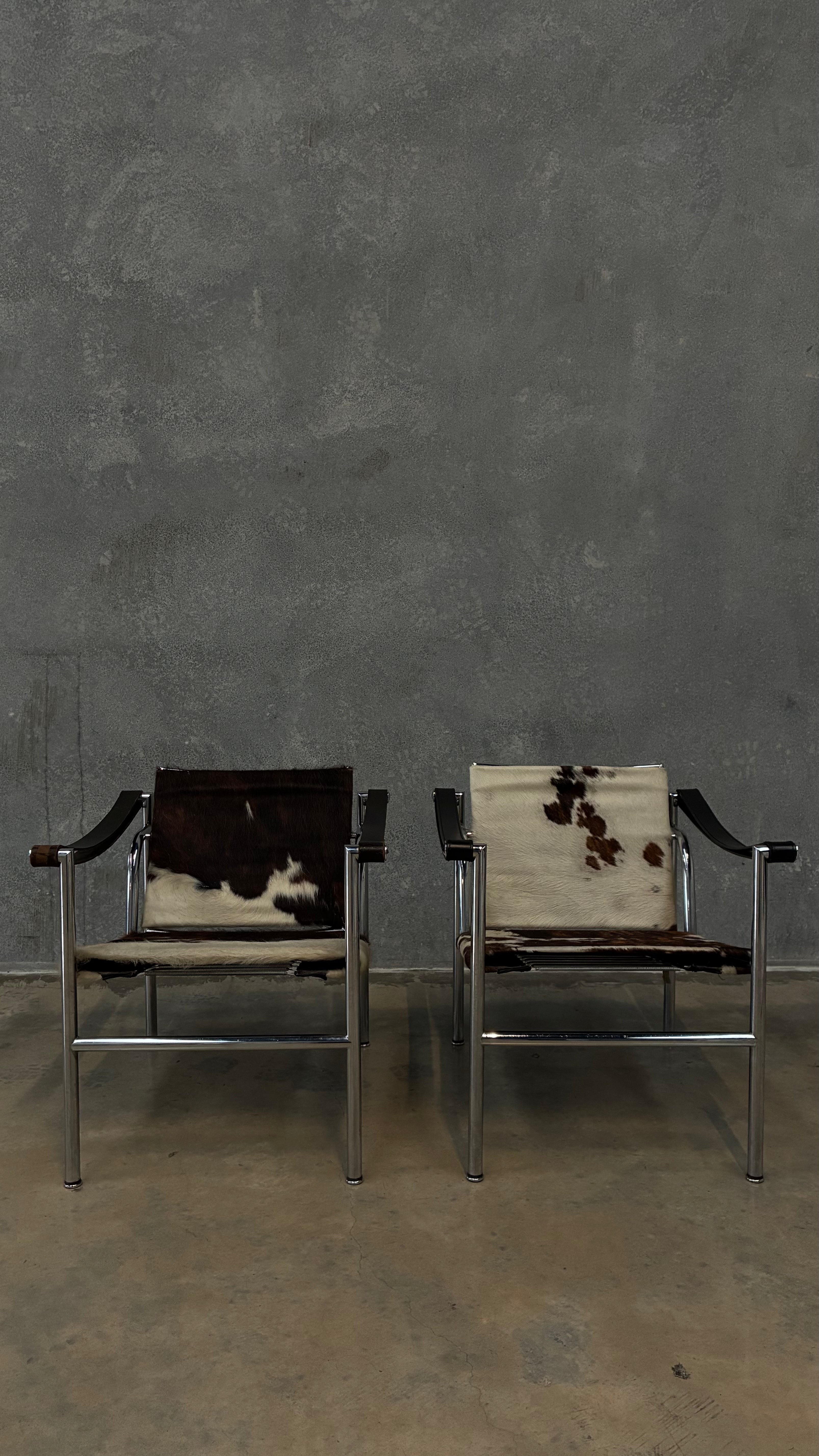 LC1 Basculant Chair by Le Corbusier, Pierre Jeanneret & Charlotte Perriand for Cassina 1970s