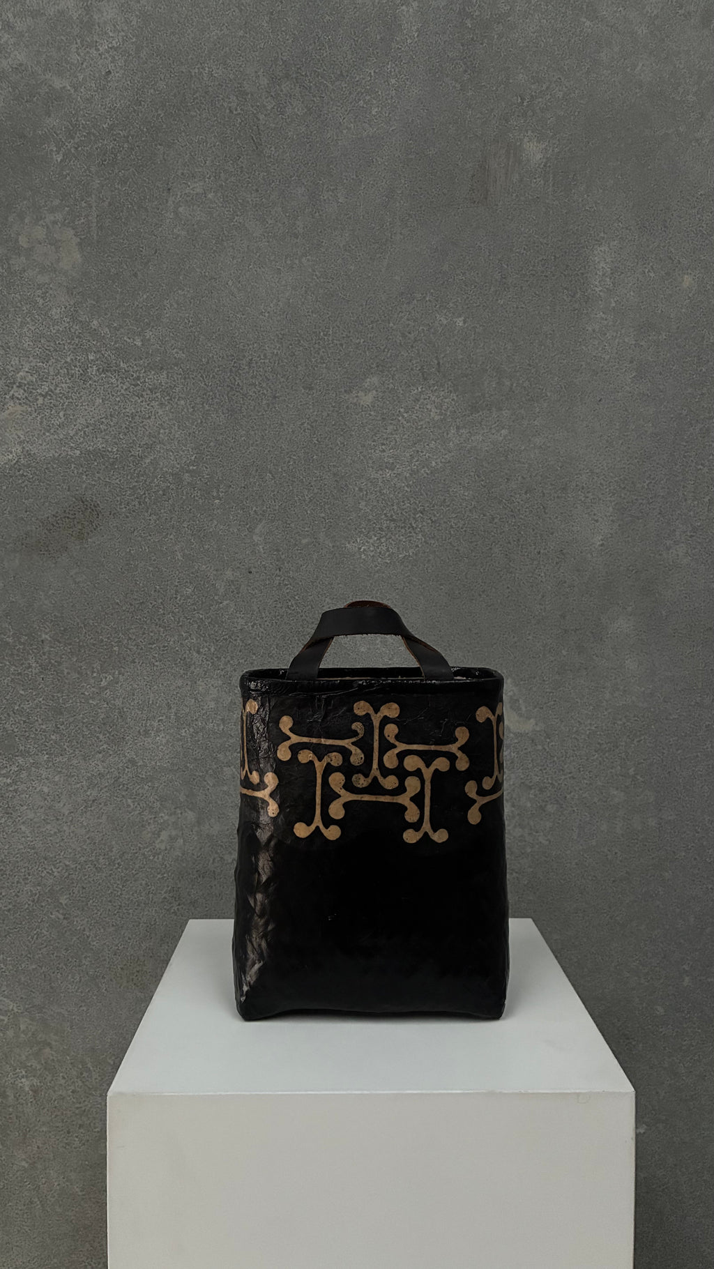 Japanese Washi and Bamboo Basket Bag 1960s