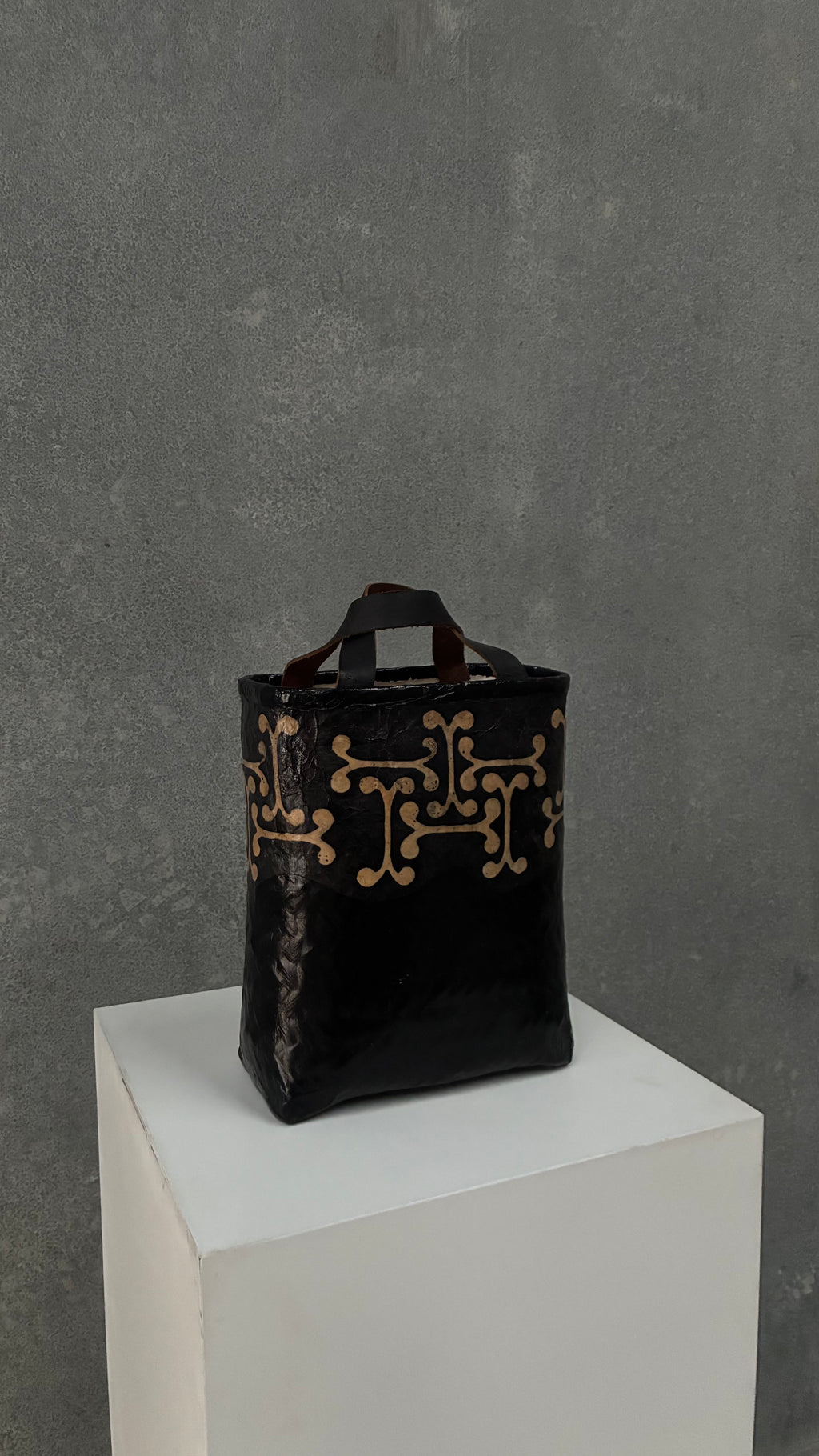 Japanese Washi and Bamboo Basket Bag 1960s