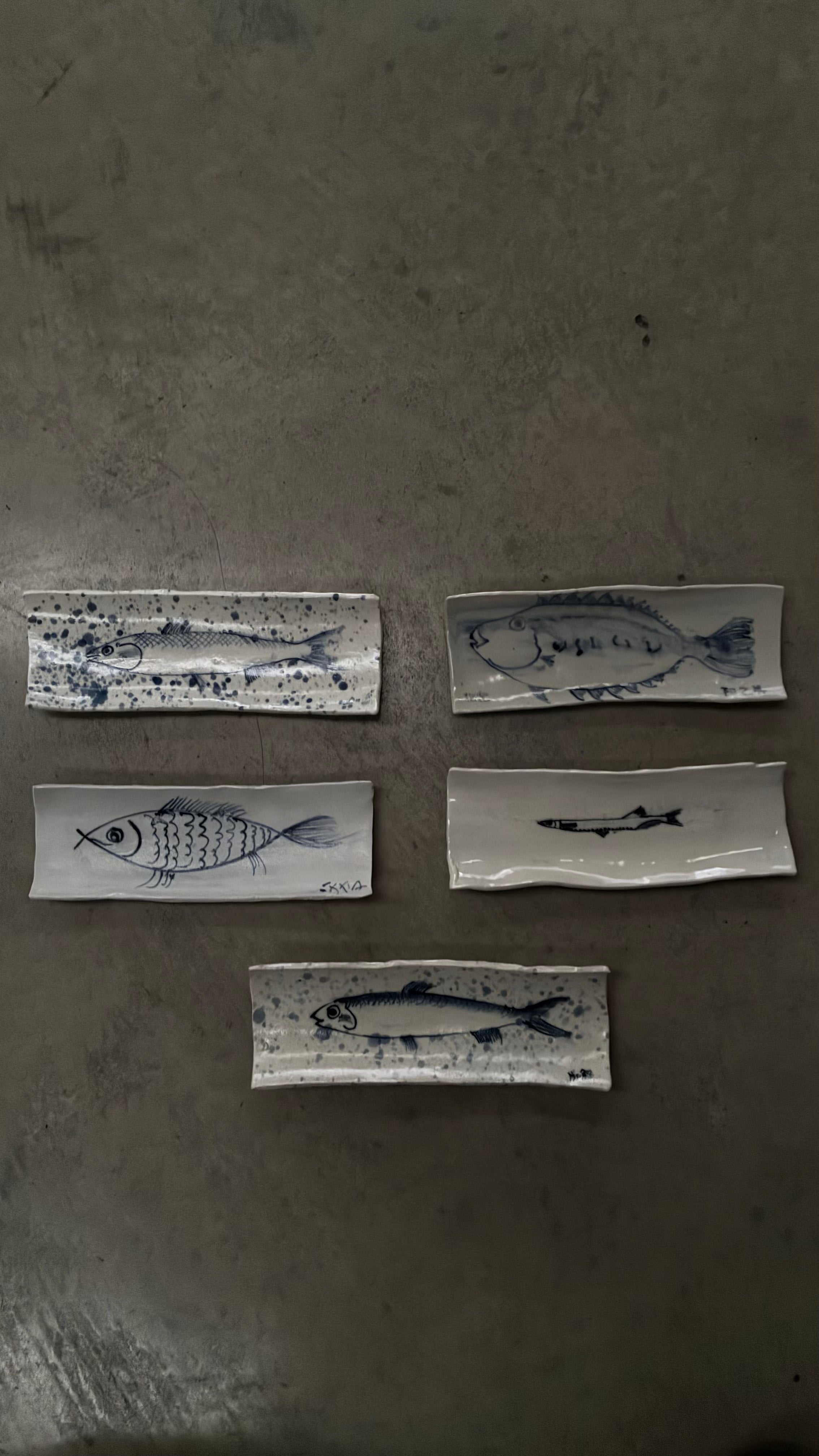 Set of Five Japanese Serving Plates