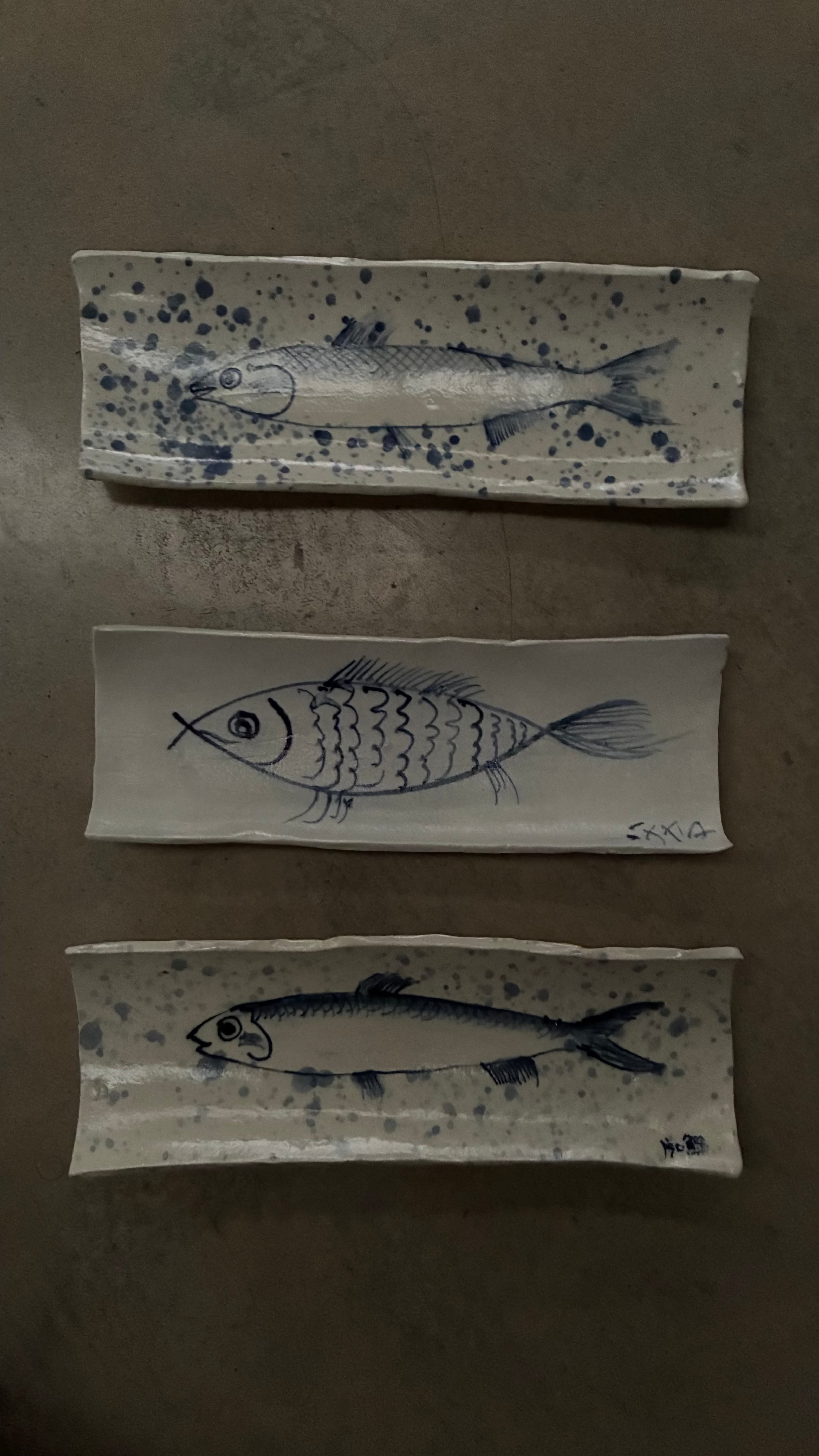 Set of Five Japanese Serving Plates