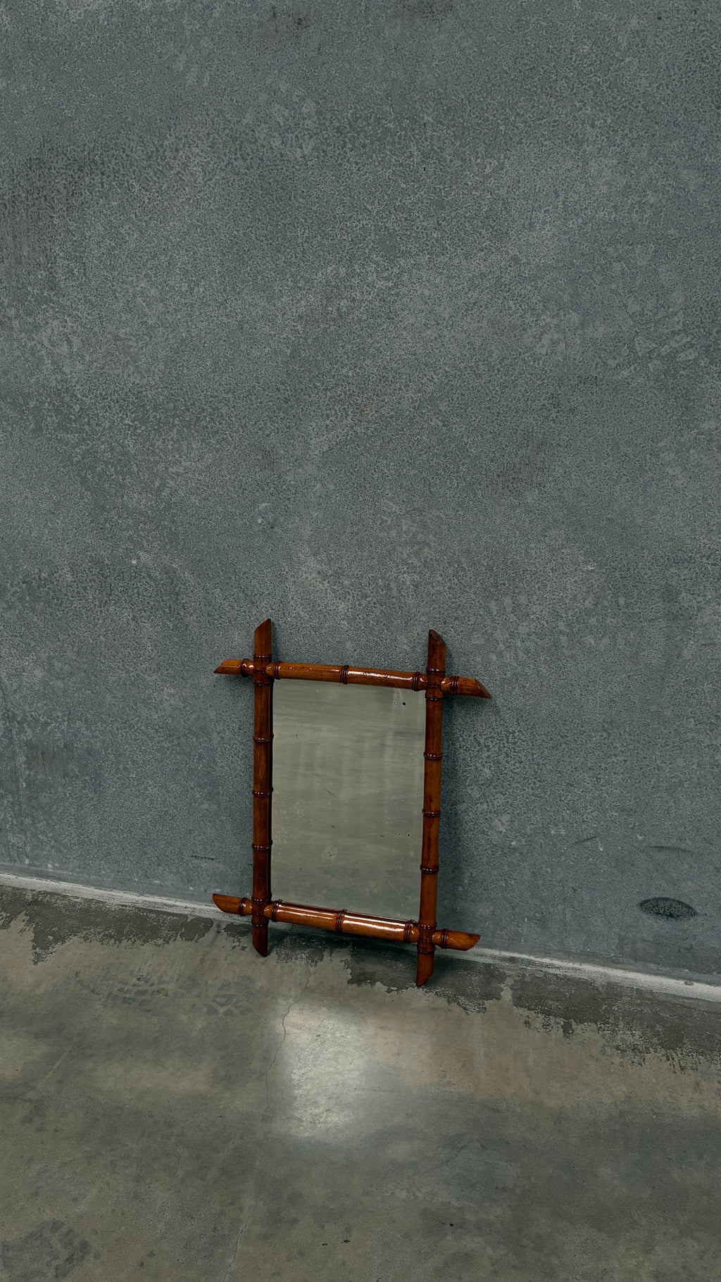 Faux Bamboo Wall Mirror France 1960s