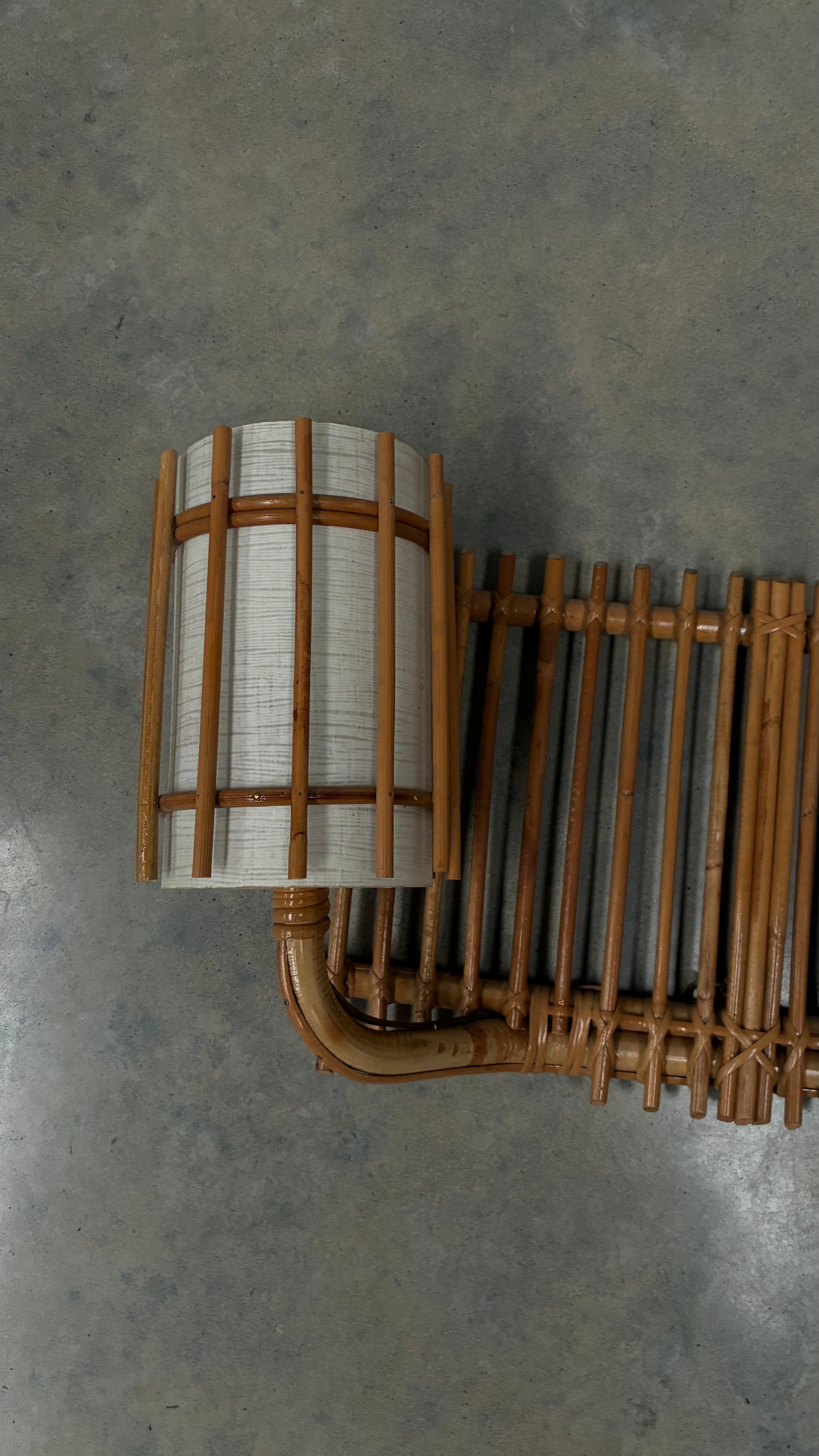 Bamboo Double wall light, France 1950s