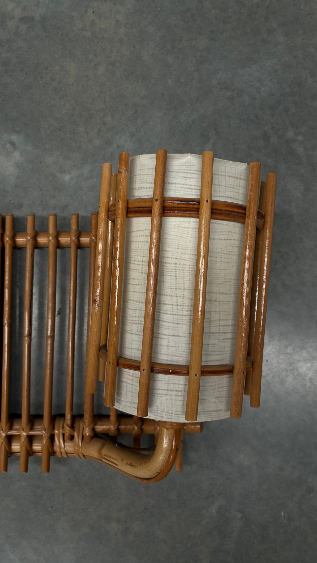 Bamboo Double wall light, France 1950s