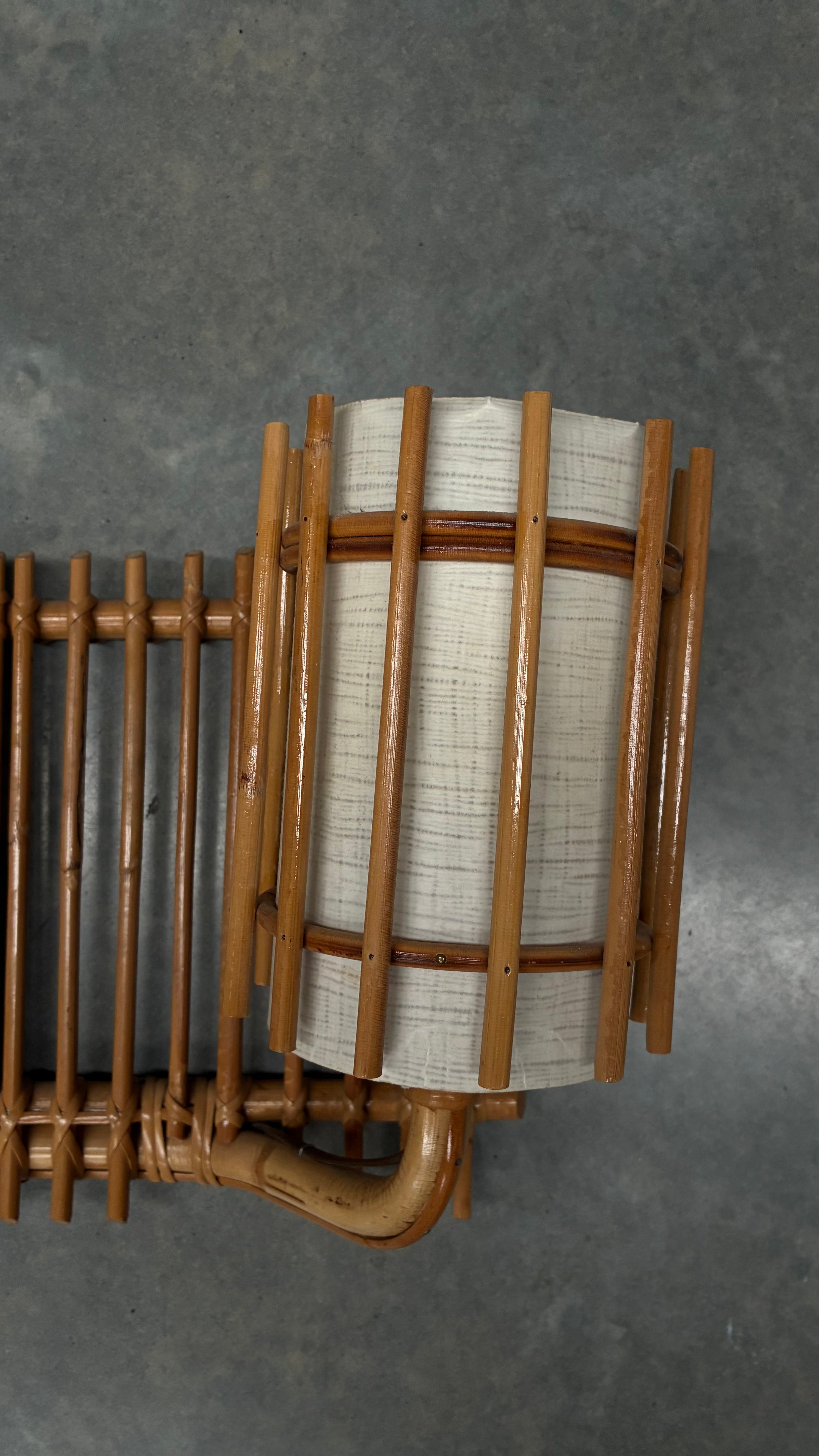 Bamboo Double wall light, France 1950s