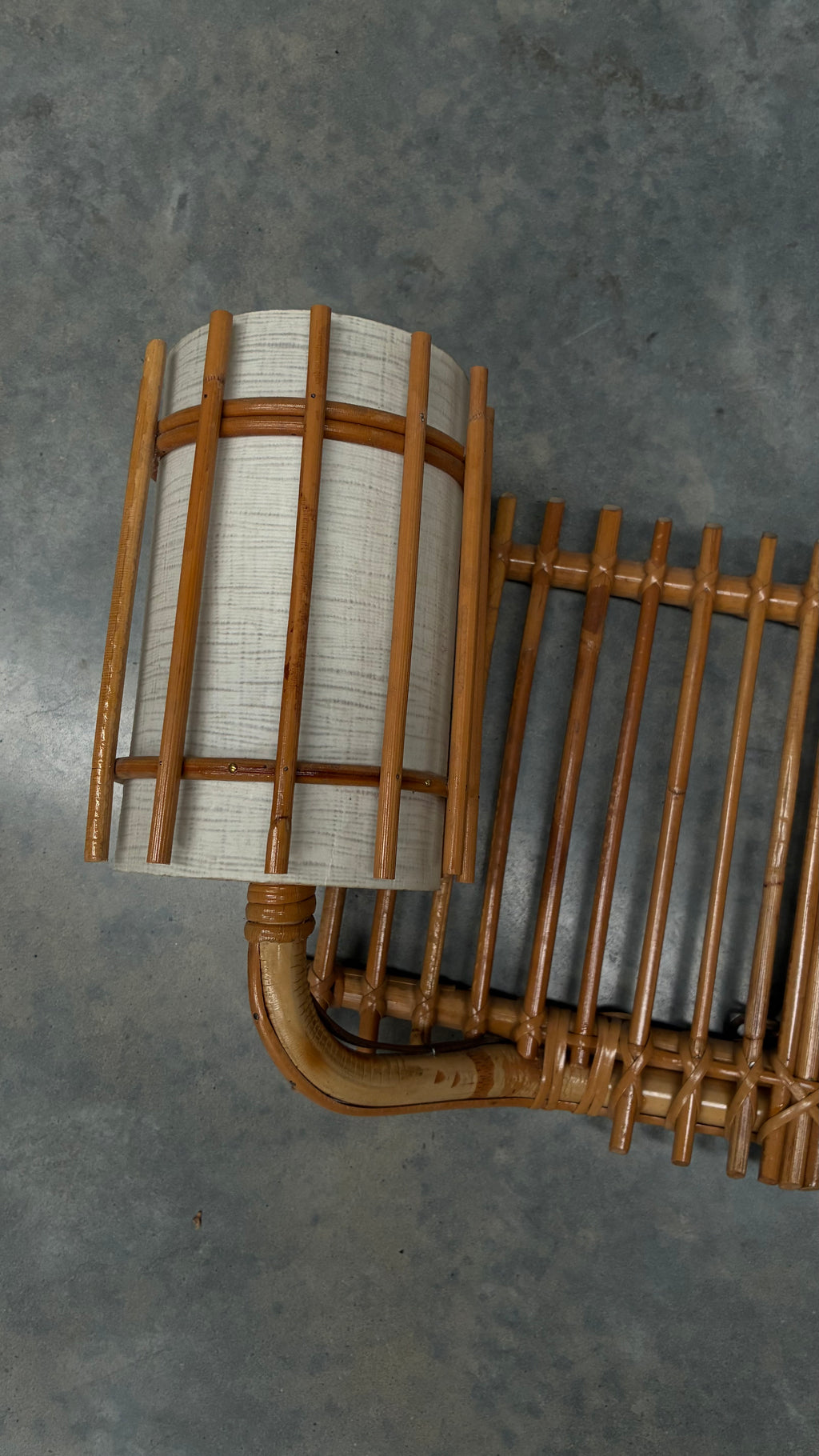 Bamboo Double wall light, France 1950s